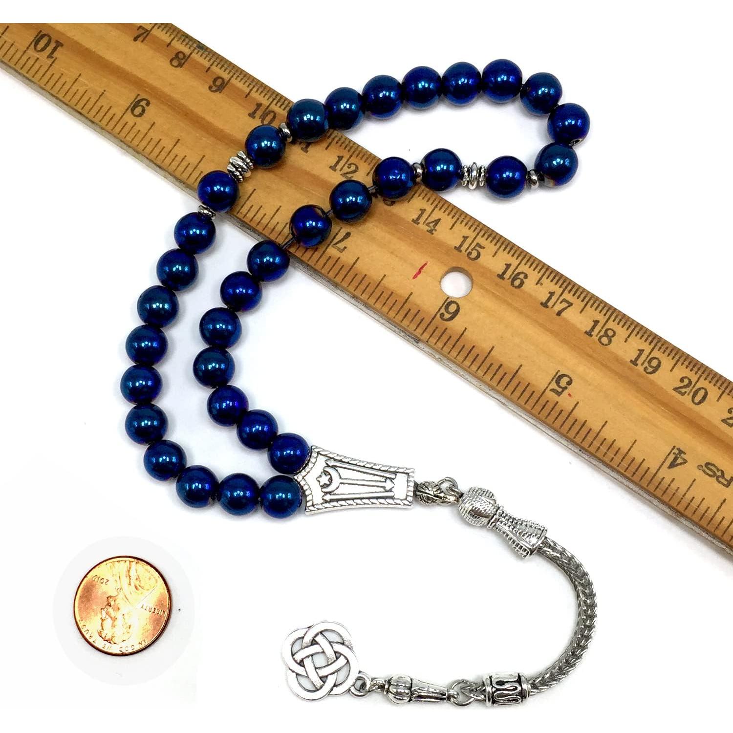 Cuentas de Oración Hematita Azul 8 mm - 33 Cuentas ALBATROSART