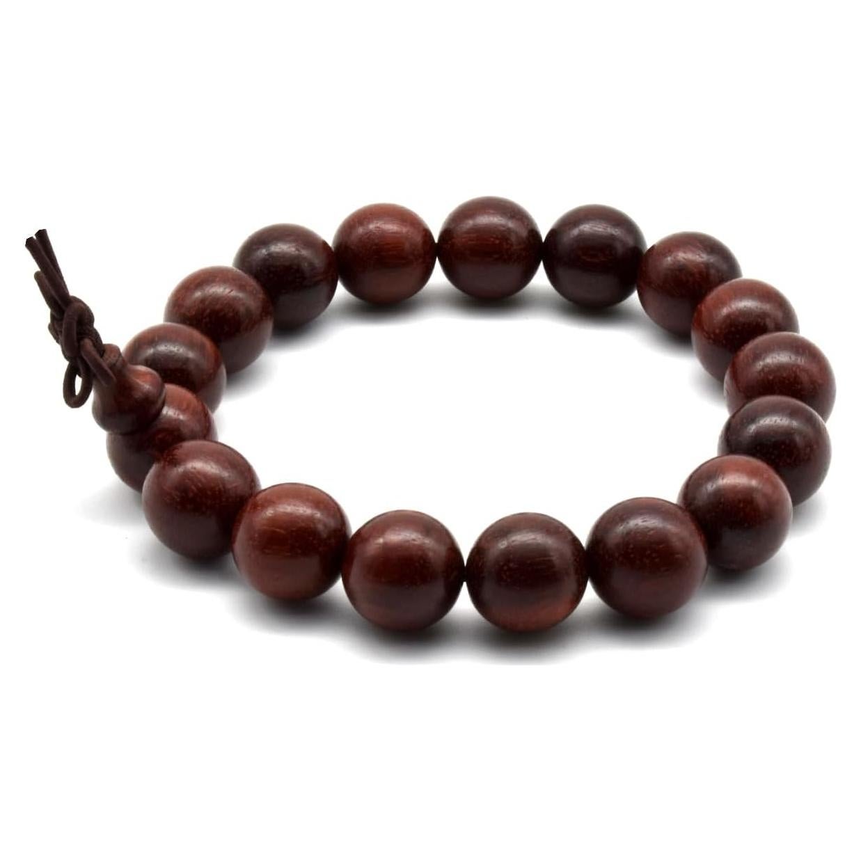 Pulsera Mala Budista Zen Dear Madera Roja 12mm 17 Bolas