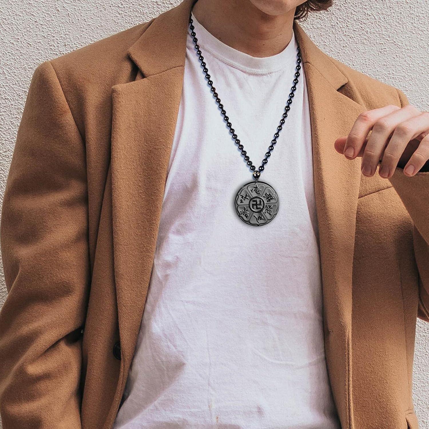 Collar de Obsidiana Negra Colgante Talisman Ajustable 50-68.6 cm