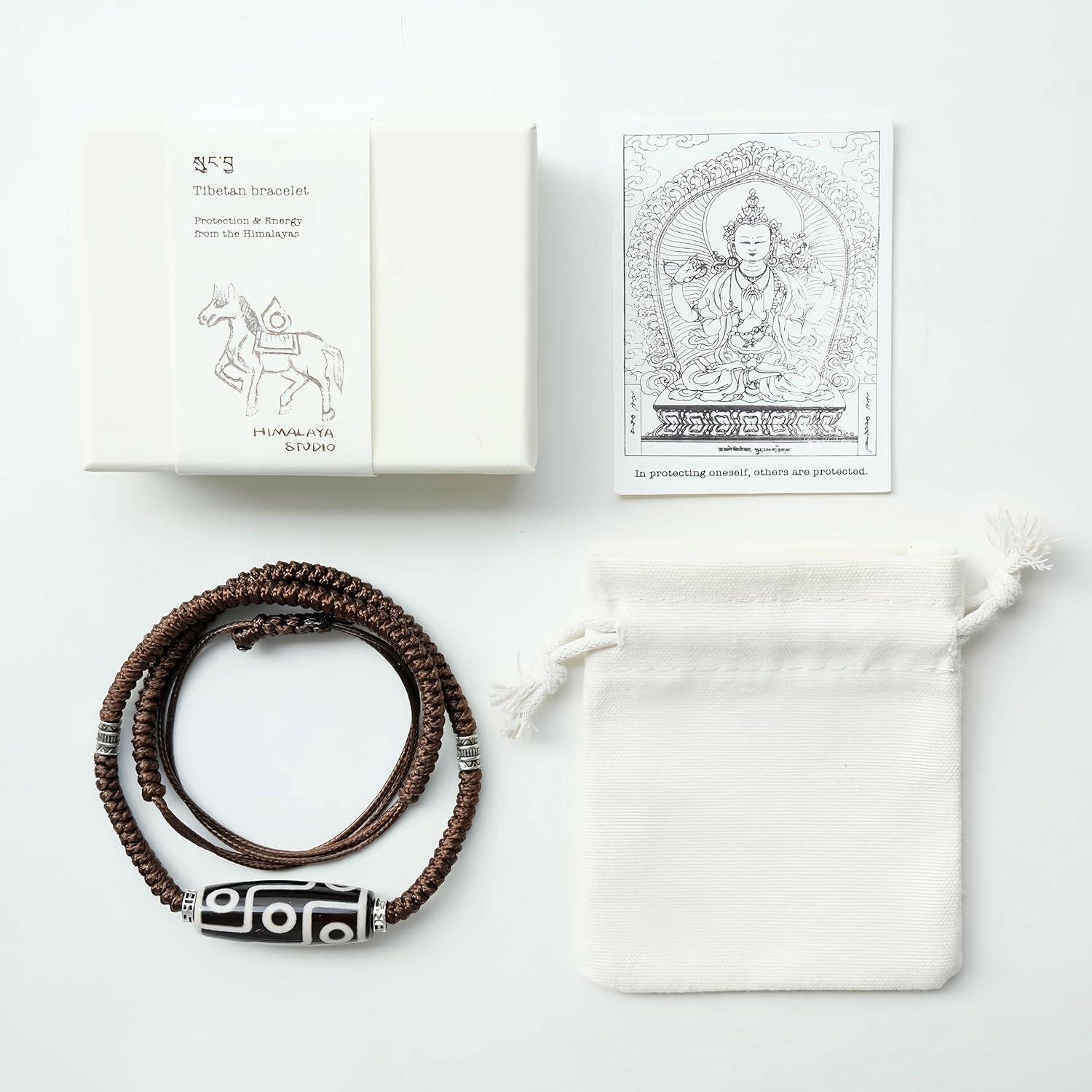 Collar de Buda Dzi Tibetano 4 cm Ajustable para Hombres y Mujeres