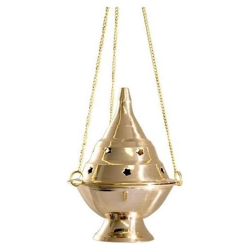 Censador Colgante de Latón Vrinda - 15 cm, Oro, Con cadena