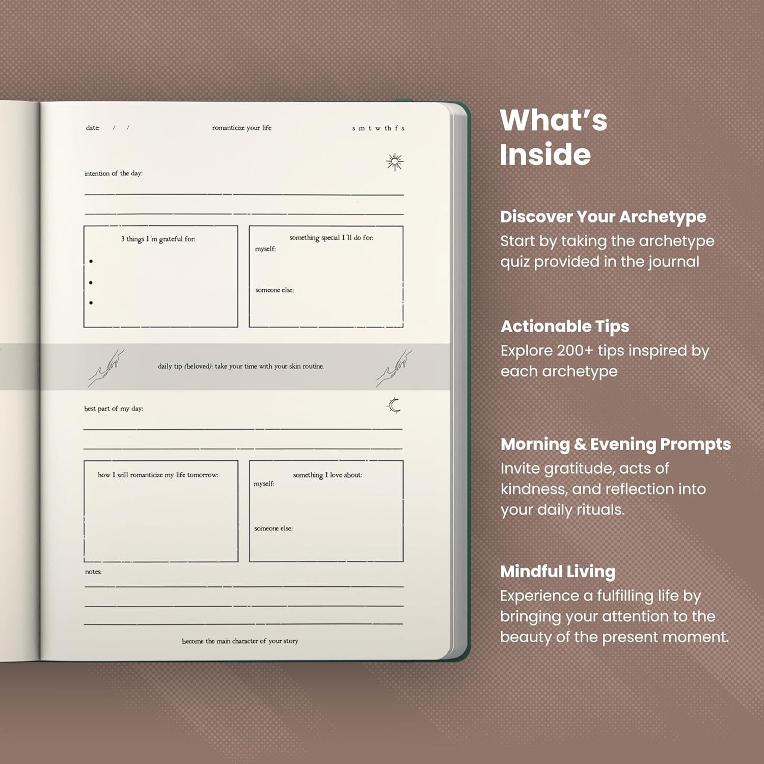 Diario de Gratitud y Mindfulness BOTANO Verde 12.7x20.3cm