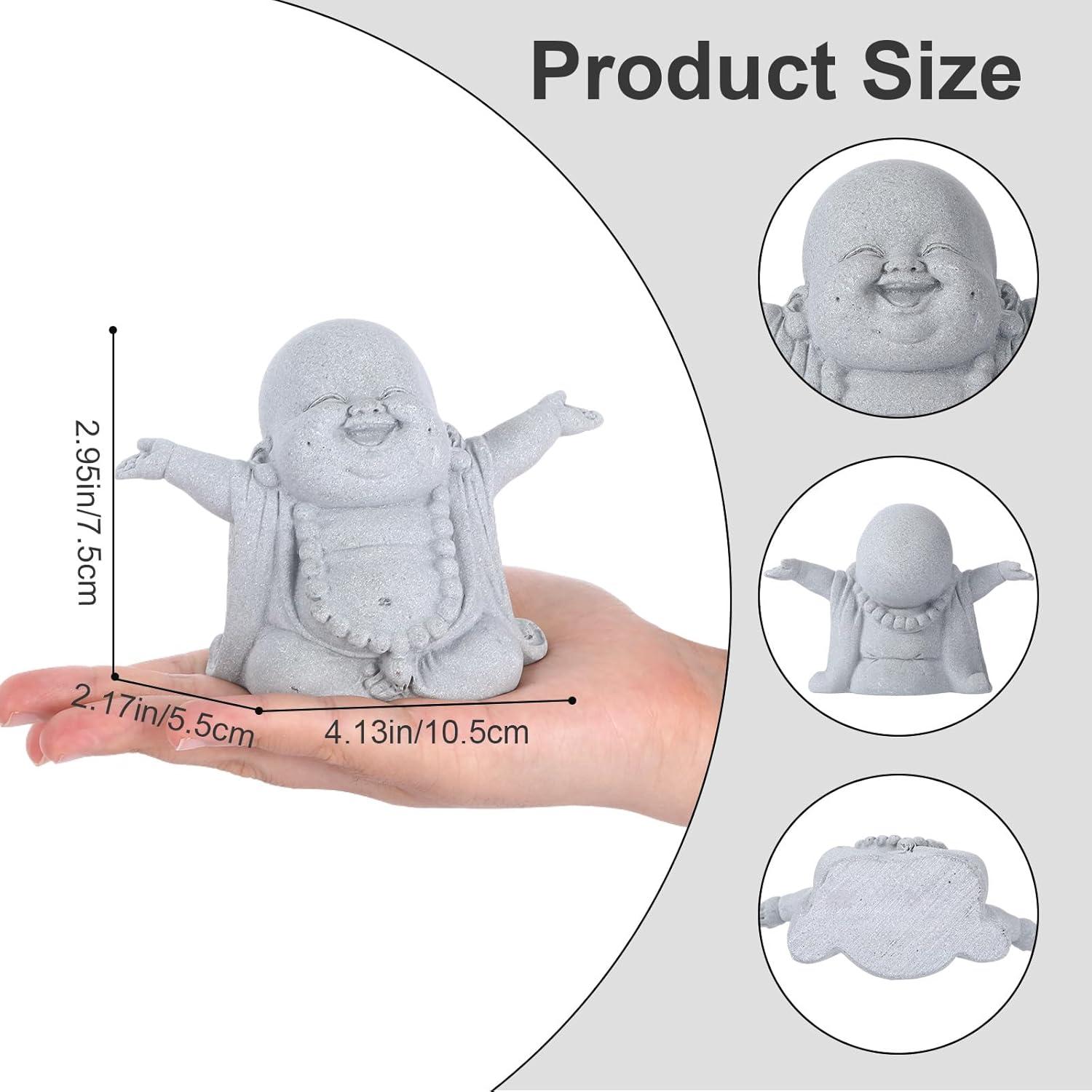 Estatua de Buda Risueño en Arenisca 10.5x7.5x5.5 cm