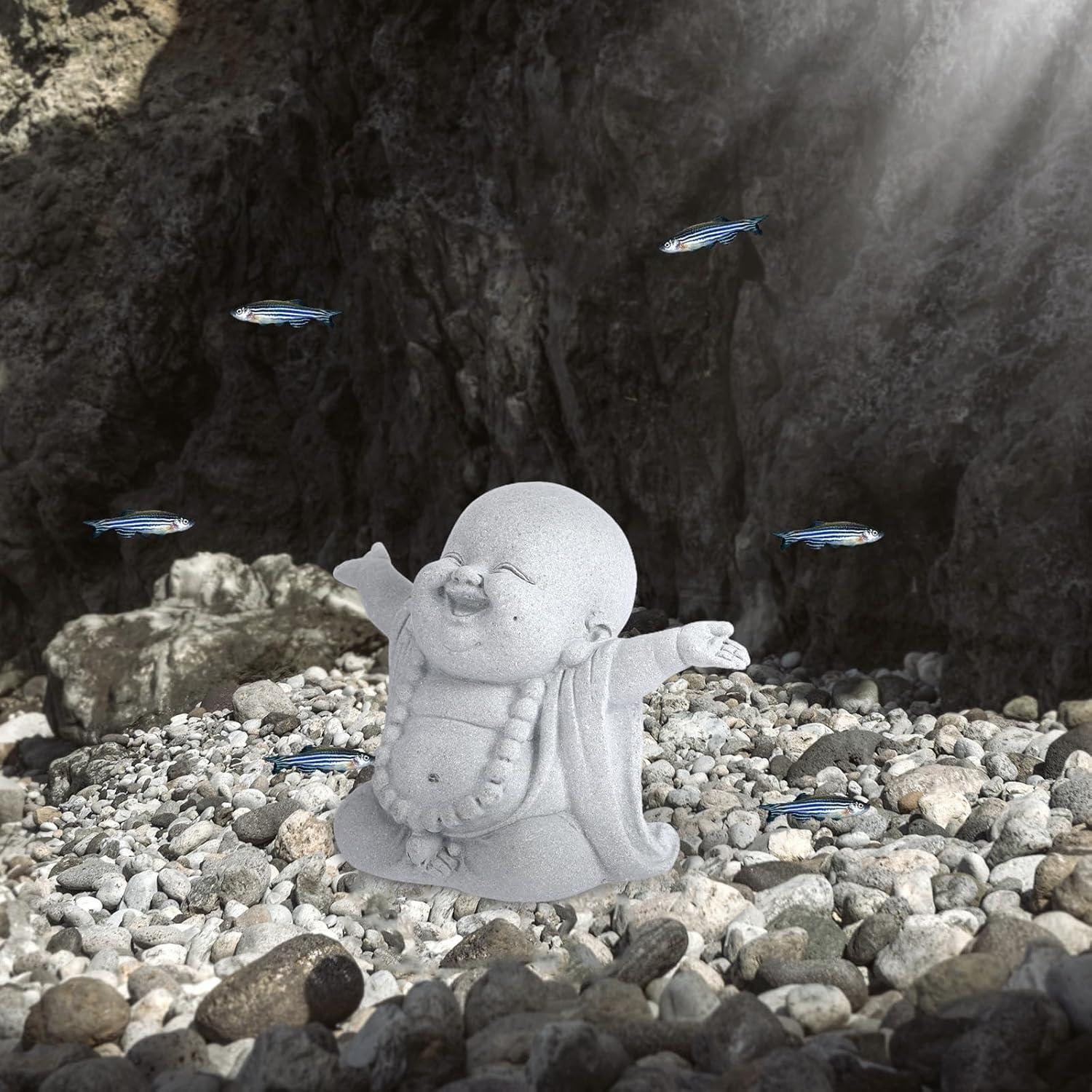 Estatua de Buda Risueño en Arenisca 10.5x7.5x5.5 cm