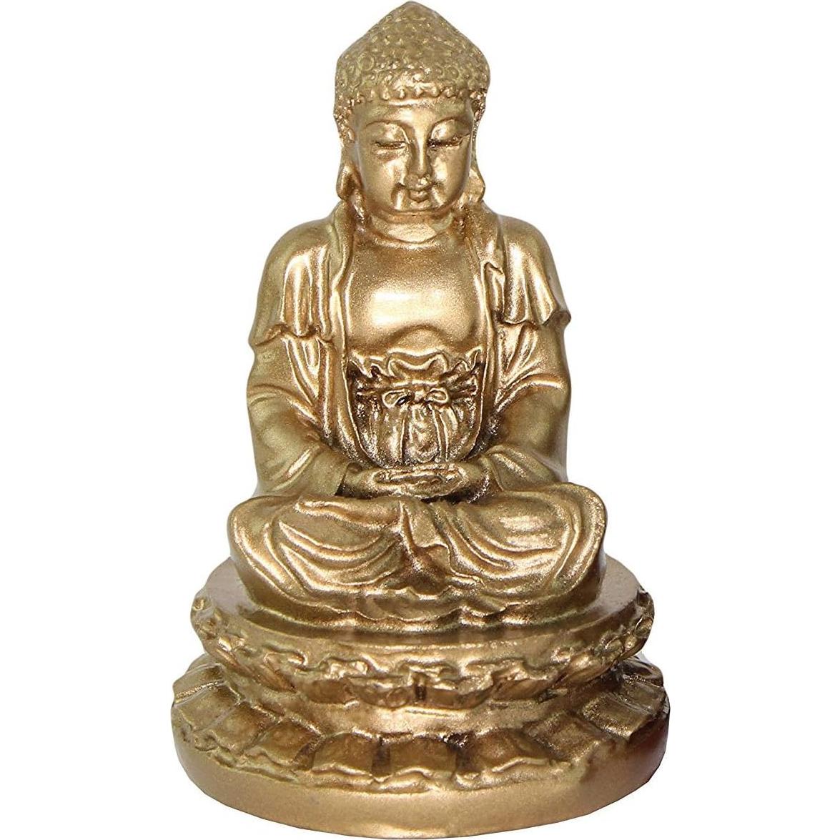 Estatua de Elefante Tailandés Bronce 18cm + Buda Mini Dorado