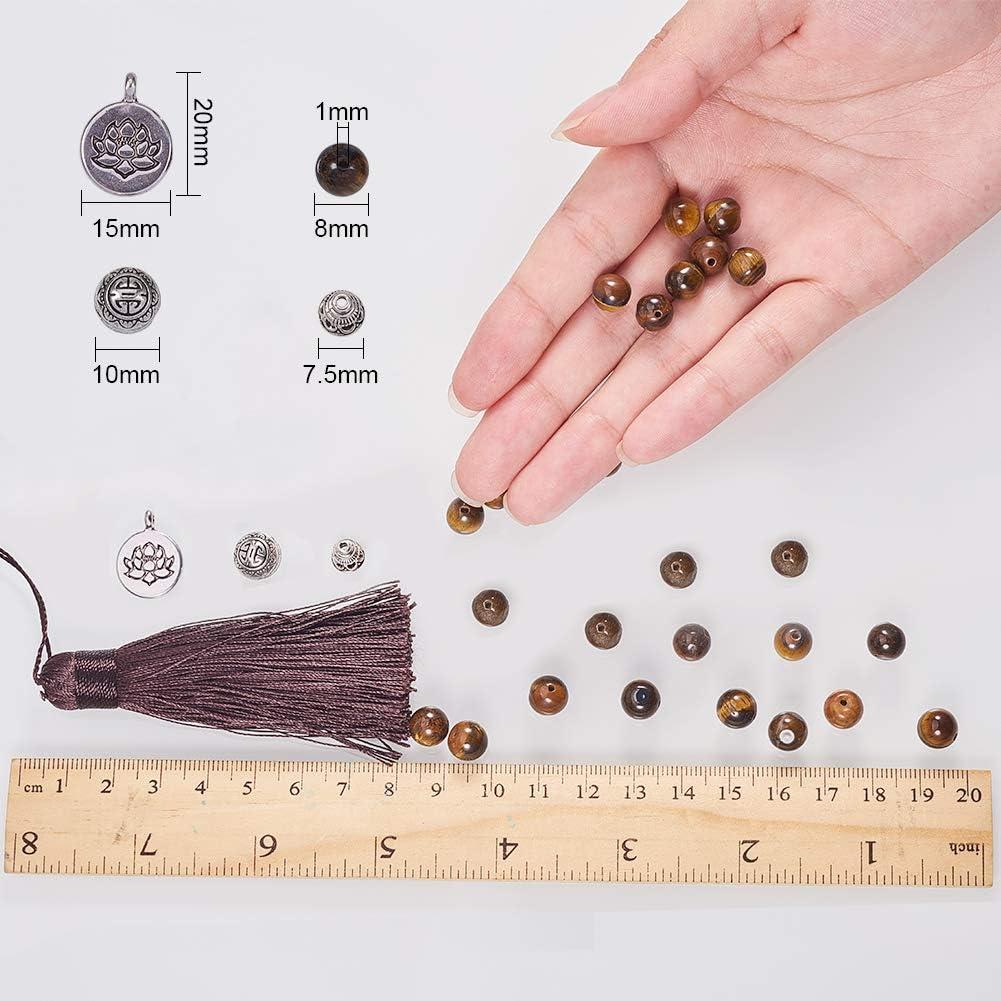 Kit de Joyería SUNNYCLUE - 108 Perlas de Ojo de Tigre DIY