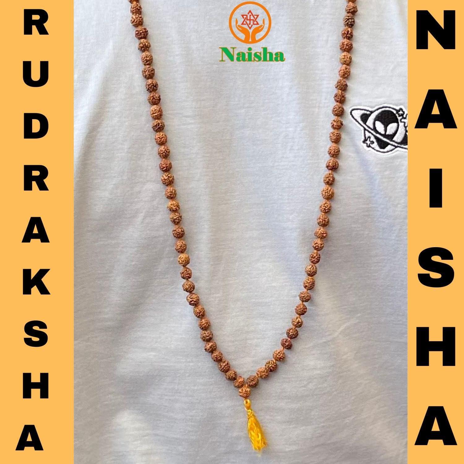 Mala de Rudraksha 108+1 Cuentas NAISHA 8 mm para Meditación