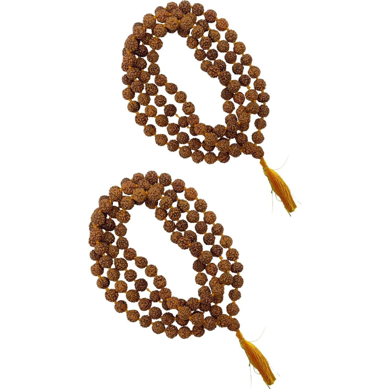 Mala de Rudraksha 108+1 Cuentas NAISHA 8 mm para Meditación