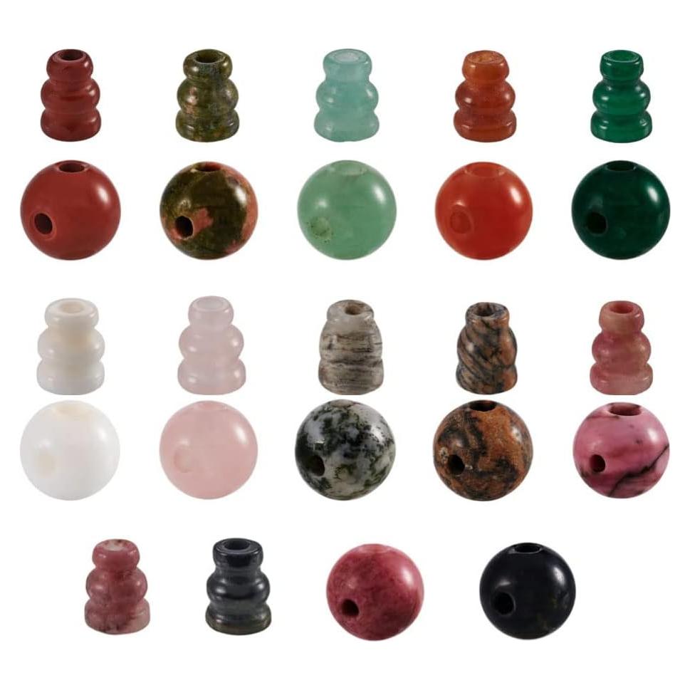 12 Juegos de Perlas Guru de Piedra Natural EEE ELECRELIVE 10mm