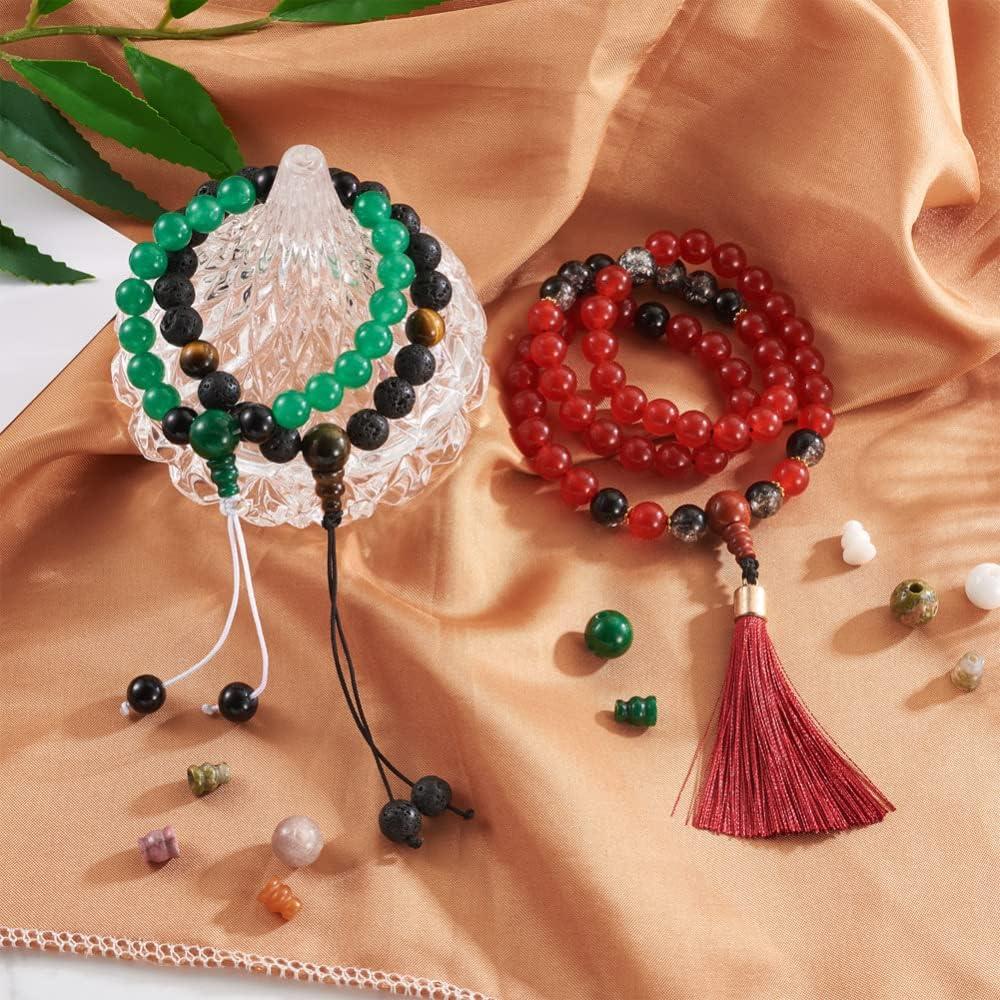 12 Juegos de Perlas Guru de Piedra Natural EEE ELECRELIVE 10mm