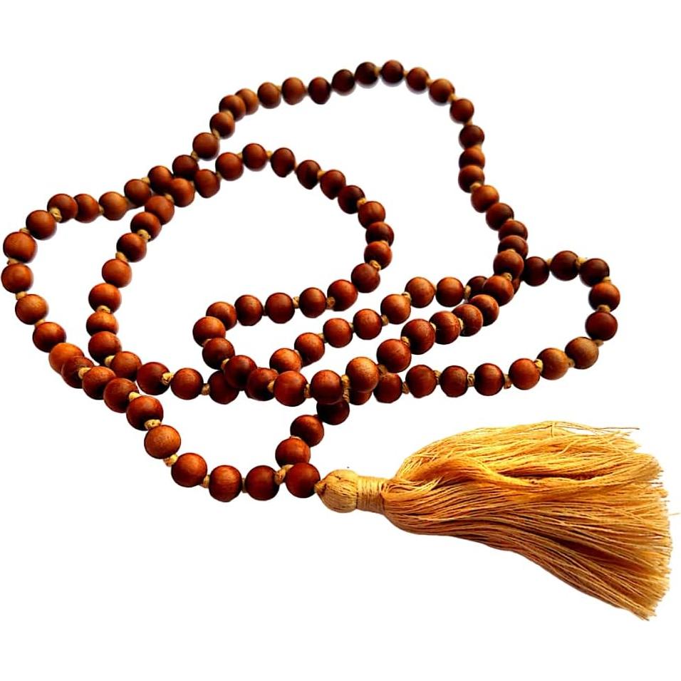 Mala de Oración Japa 108 Cuentas Sándalo Tibetano 5-6 mm