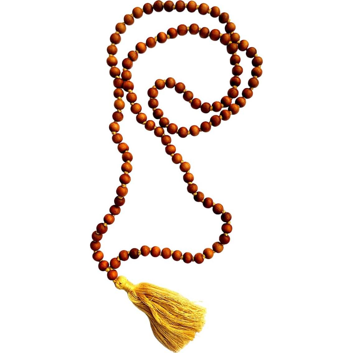 Mala de Oración Japa 108 Cuentas Sándalo Tibetano 5-6 mm