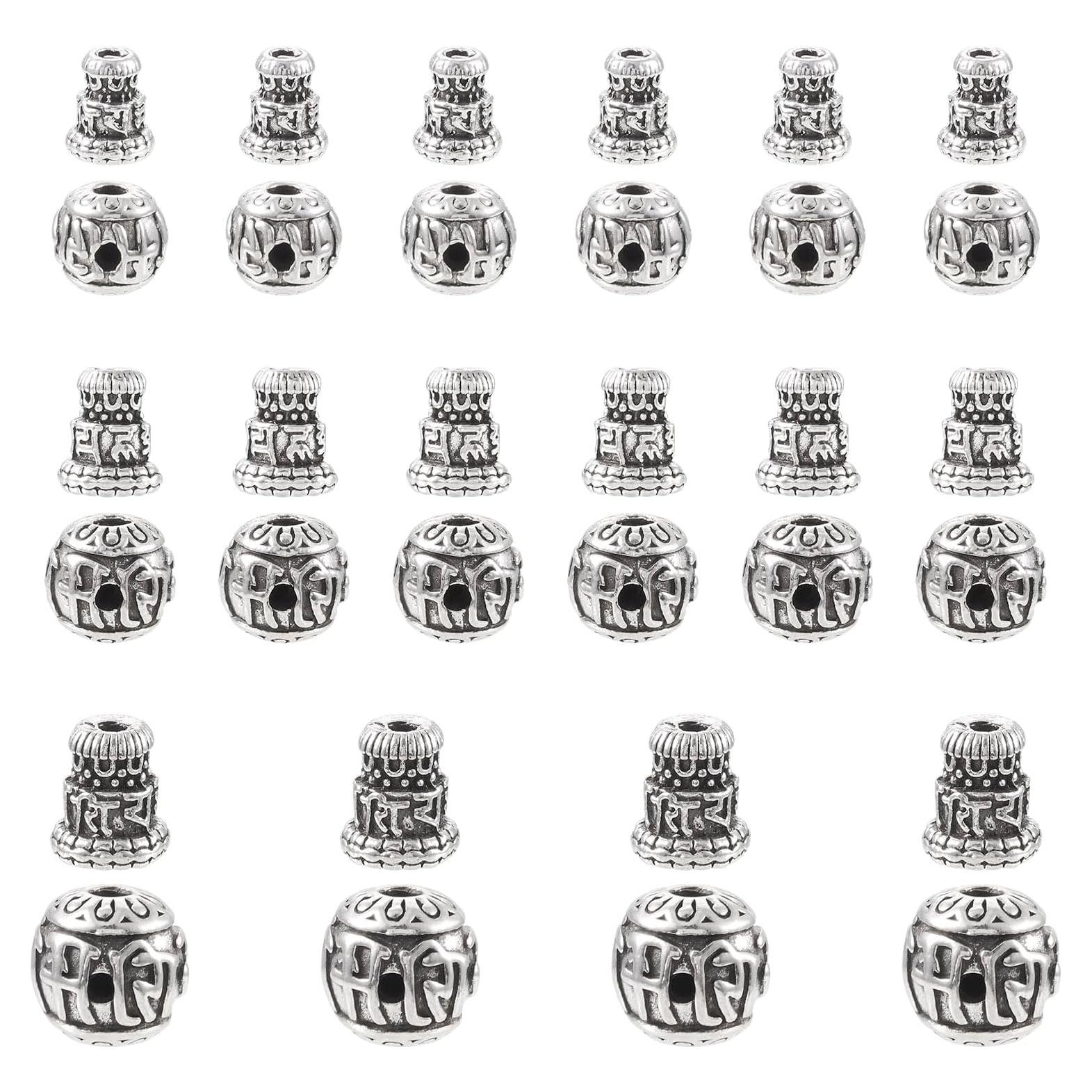 Cuentas de Guru de Plata Tibetana Craftdady 10-14mm para Joyas