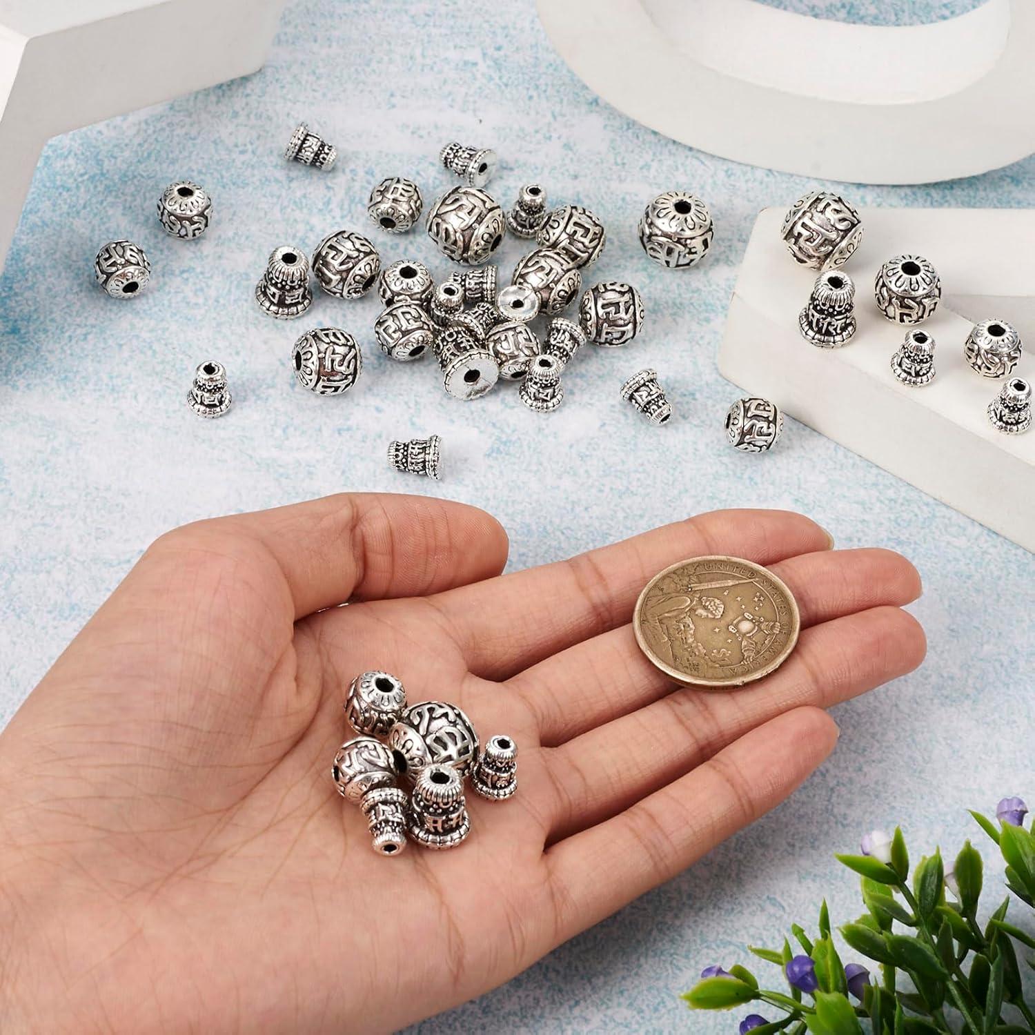 Cuentas de Guru de Plata Tibetana Craftdady 10-14mm para Joyas