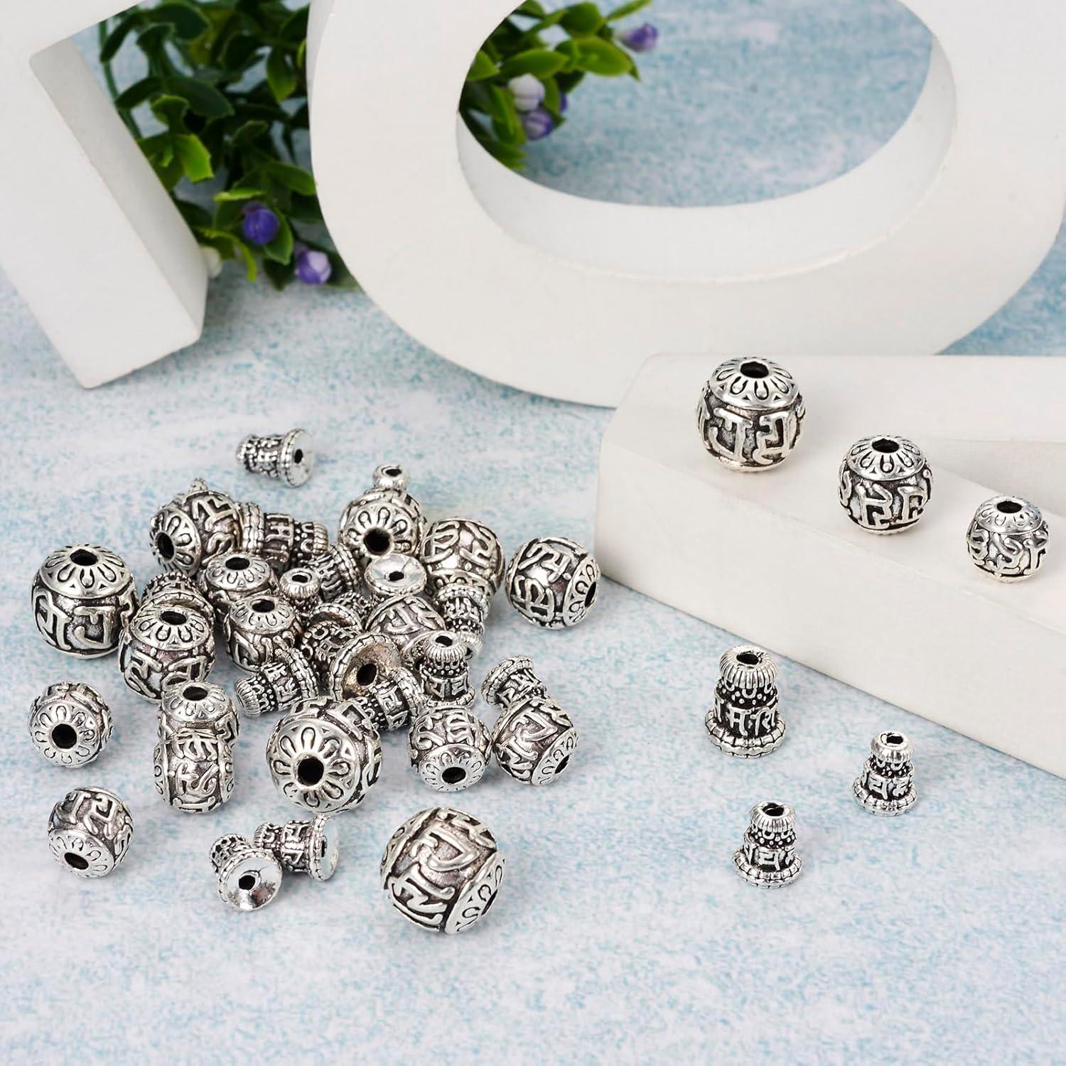 Cuentas de Guru de Plata Tibetana Craftdady 10-14mm para Joyas