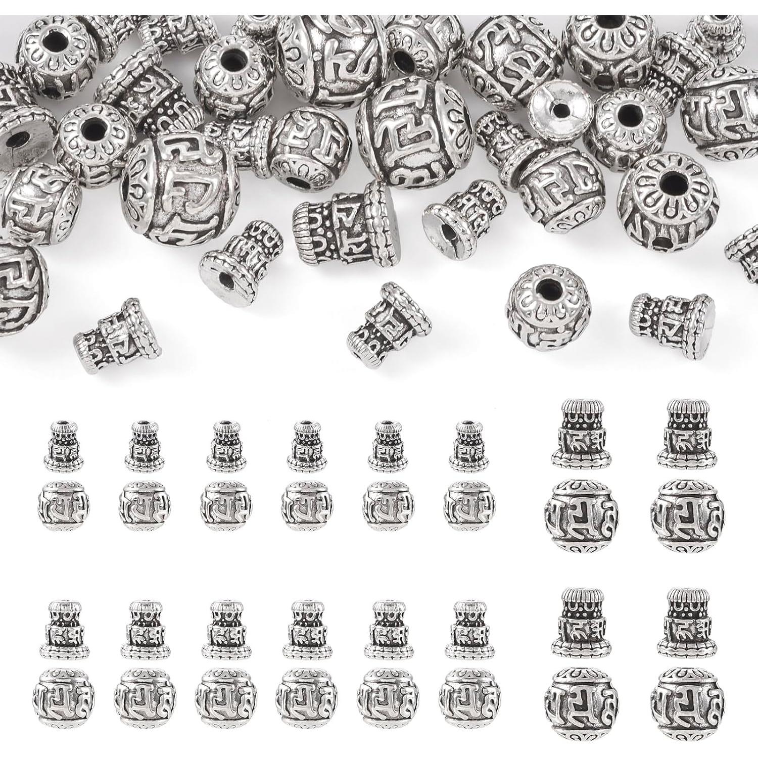 Cuentas de Guru de Plata Tibetana Craftdady 10-14mm para Joyas