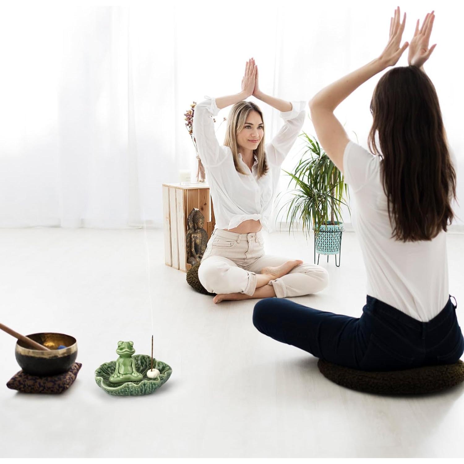 Soporte de Incienso E-ROOM TREND Rana Cerámica Verde 11.43 cm