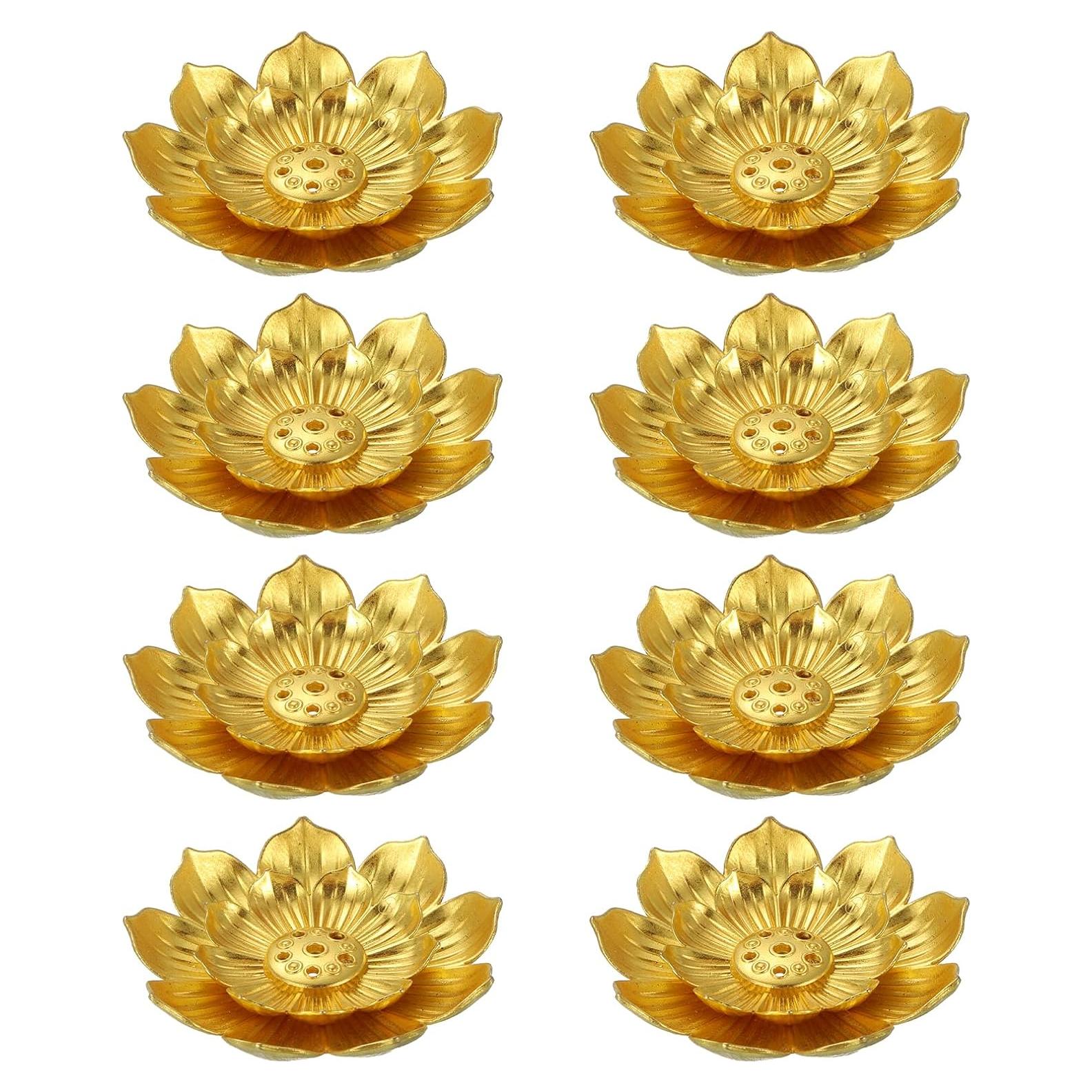 Kit de Soporte para Incienso uxcell - 8 Piezas Dorado