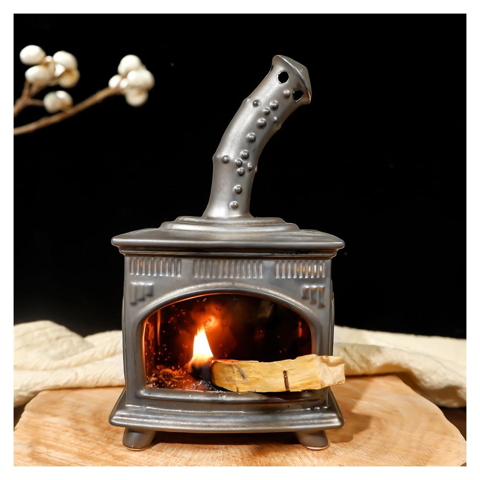 Soporte de Palo Santo de Cerámica MOUGIGI - Chimenea Gris Cobre