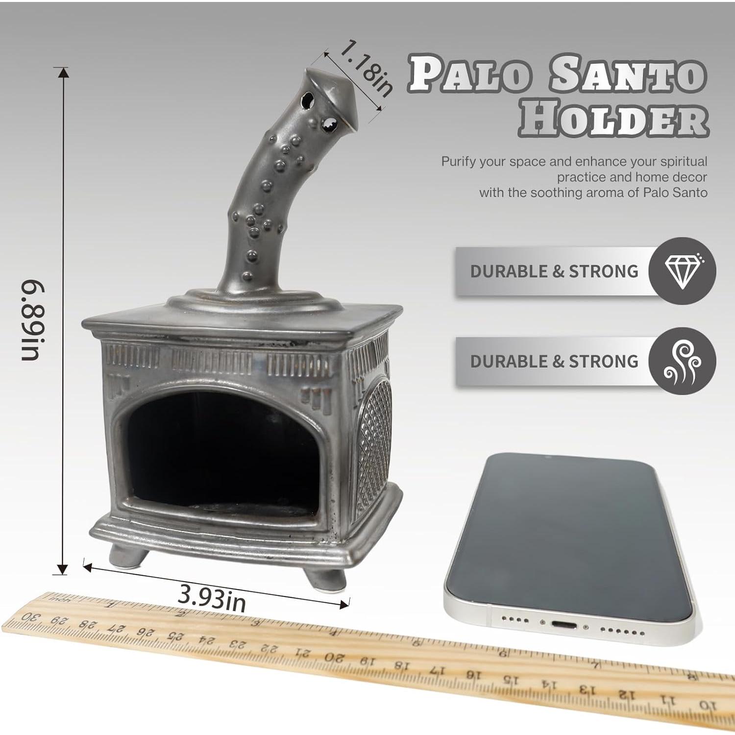 Soporte de Palo Santo de Cerámica MOUGIGI - Chimenea Gris Cobre