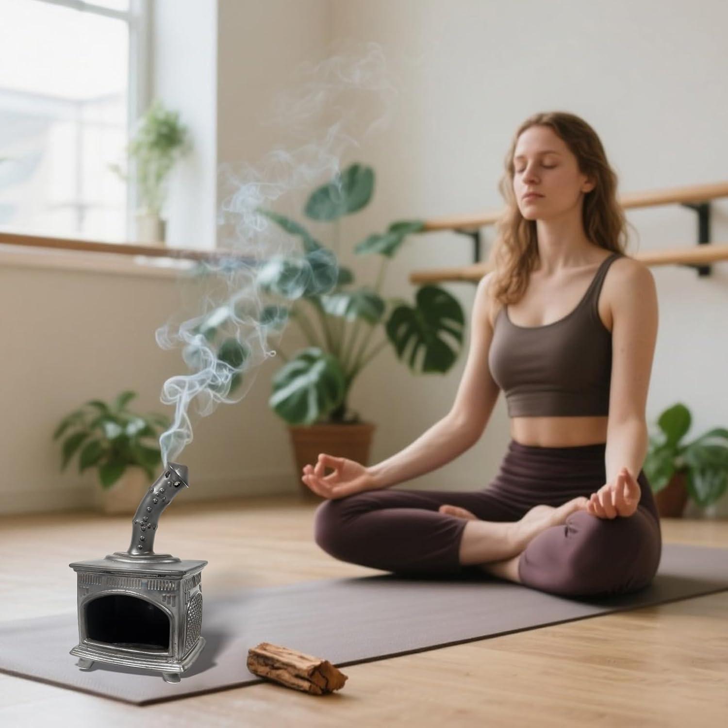 Soporte de Palo Santo de Cerámica MOUGIGI - Chimenea Gris Cobre