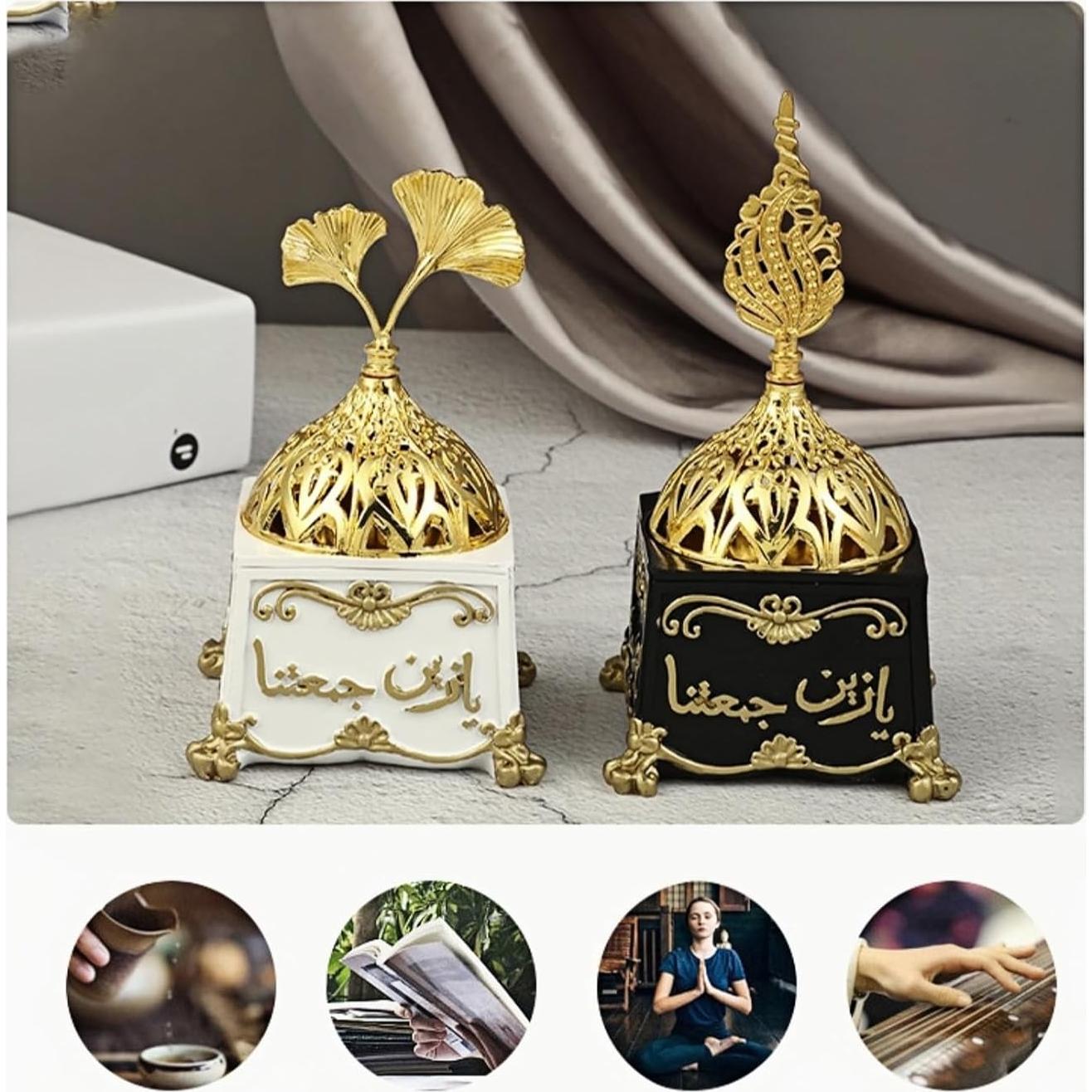 Quemador de Incienso Zen FANBODTA - Resina Negra Compacto 12.7x7.6 cm