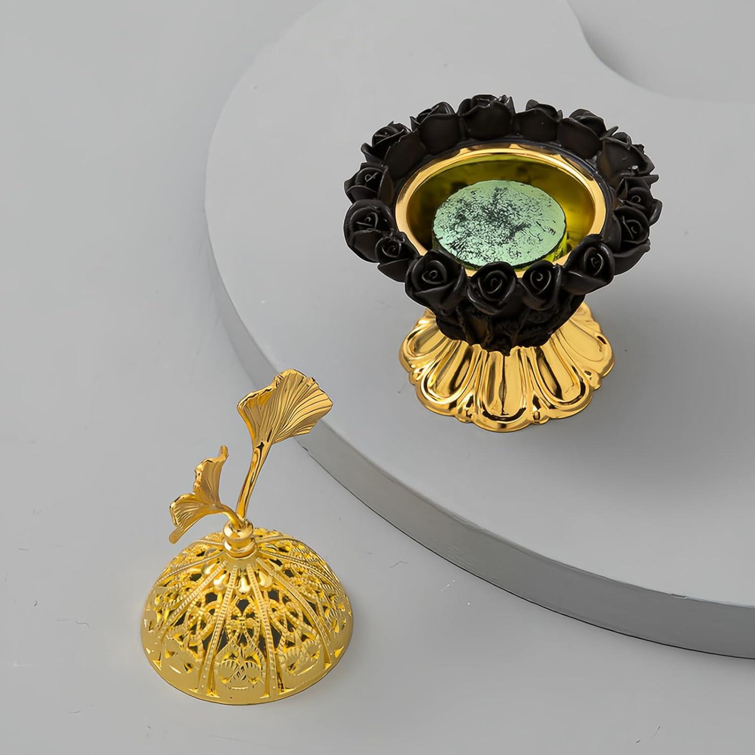 Quemador de Incienso Zen FANBODTA - Resina Negra Compacto 12.7x7.6 cm