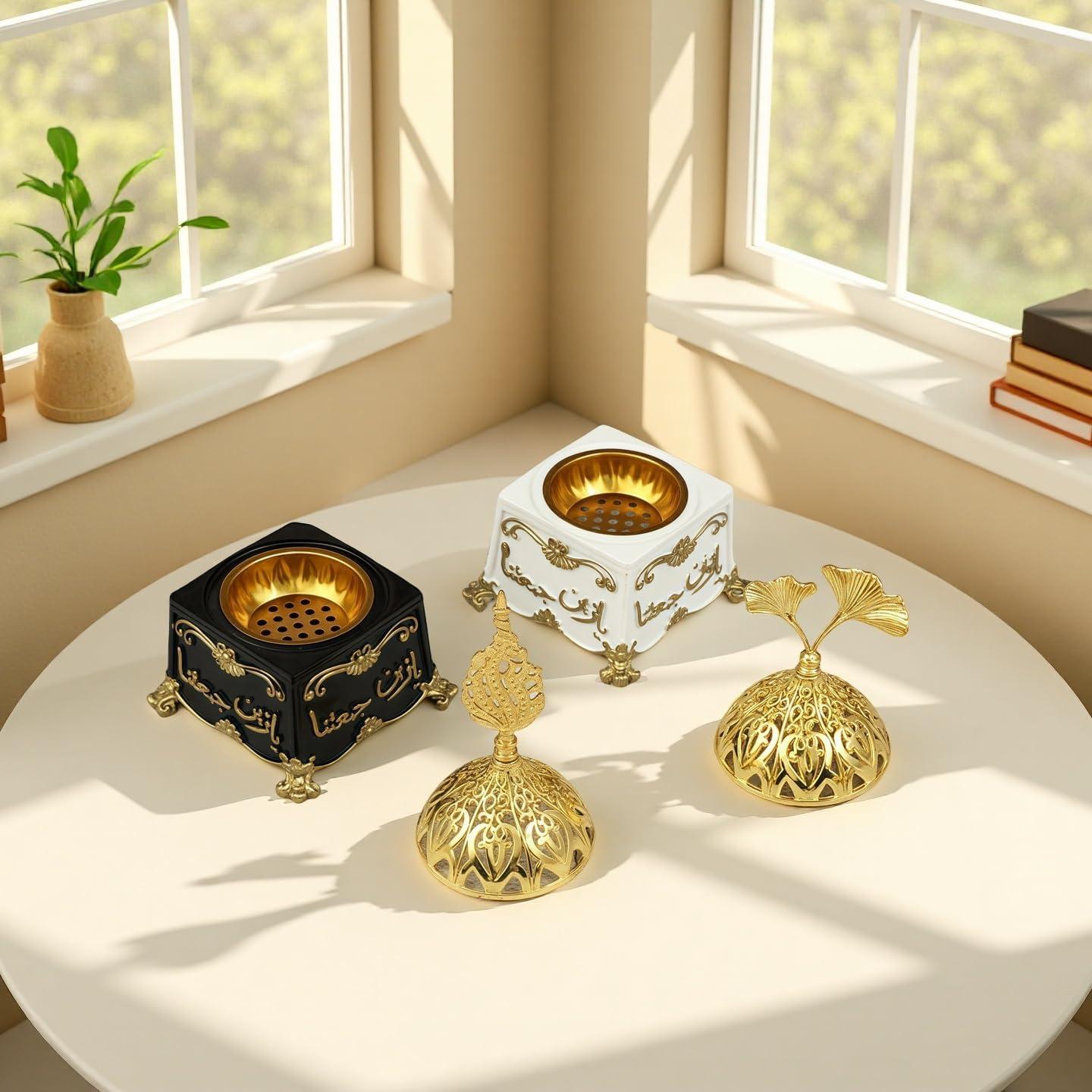 Quemador de Incienso Zen FANBODTA - Resina Negra Compacto 12.7x7.6 cm