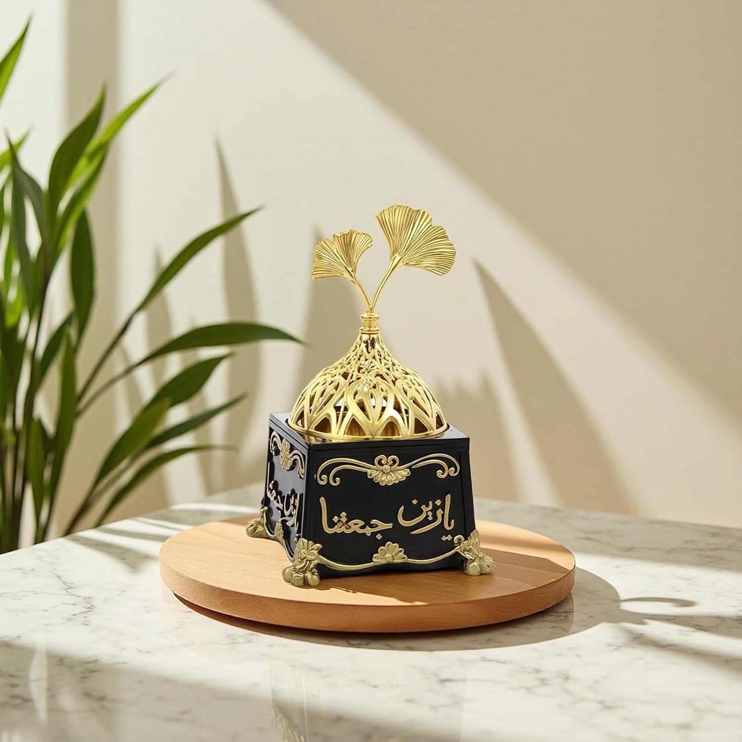 Quemador de Incienso Zen FANBODTA - Resina Negra Compacto 12.7x7.6 cm