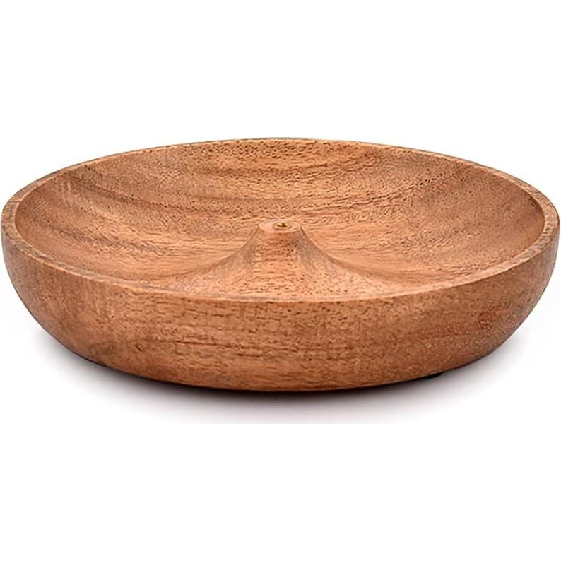 Soporte de Incienso Redondo de Madera de Acacia EDHAS 12.7 cm