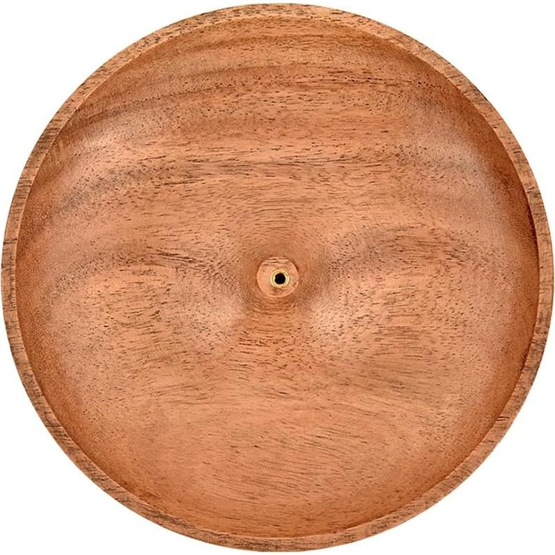 Soporte de Incienso Redondo de Madera de Acacia EDHAS 12.7 cm