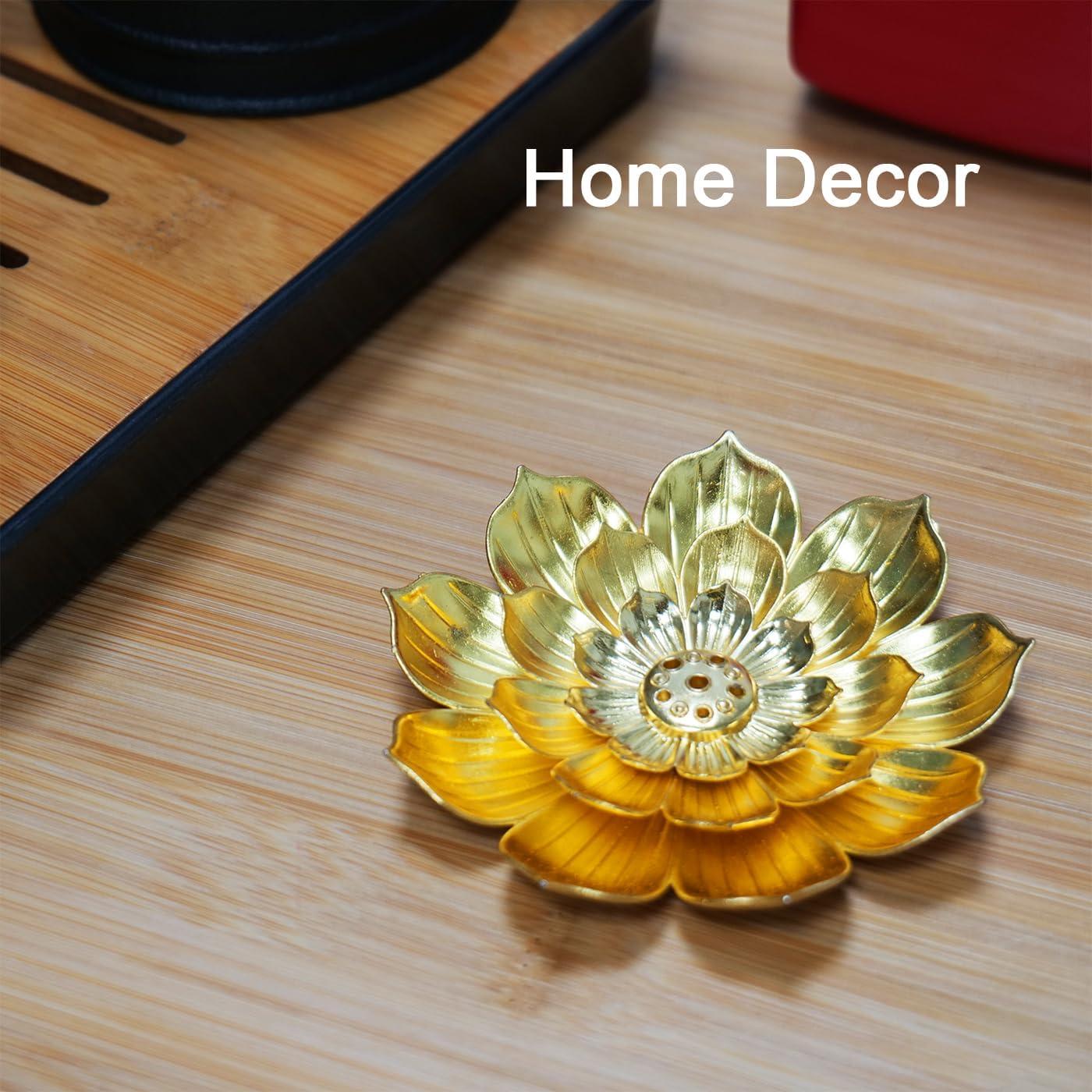 Soporte de Incienso Dorado HIPASLO Loto Desmontable 8.89cm