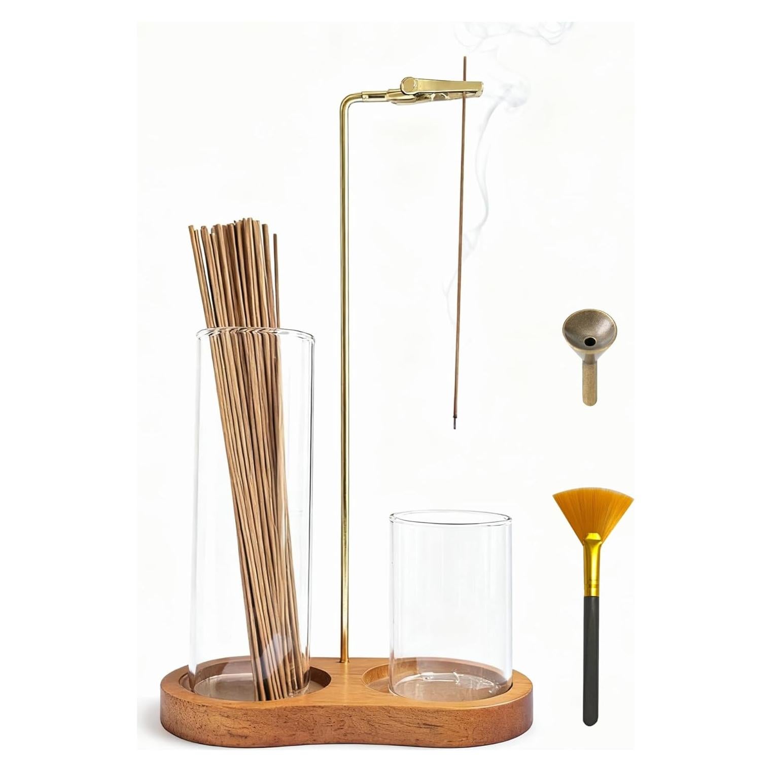 Soporte de Incienso LUSYMEO 2 en 1 con Recogedor de Cenizas