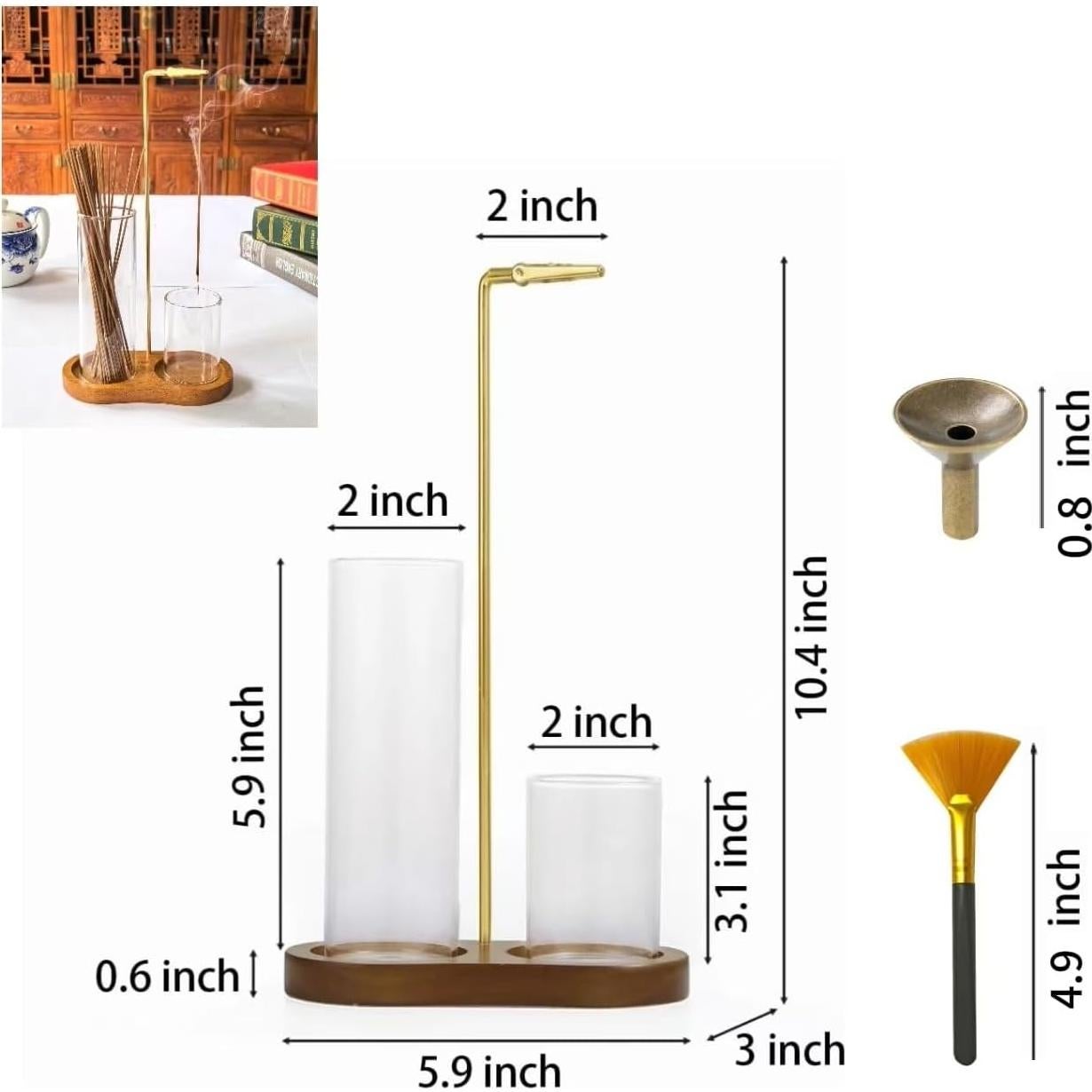 Soporte de Incienso LUSYMEO 2 en 1 con Recogedor de Cenizas