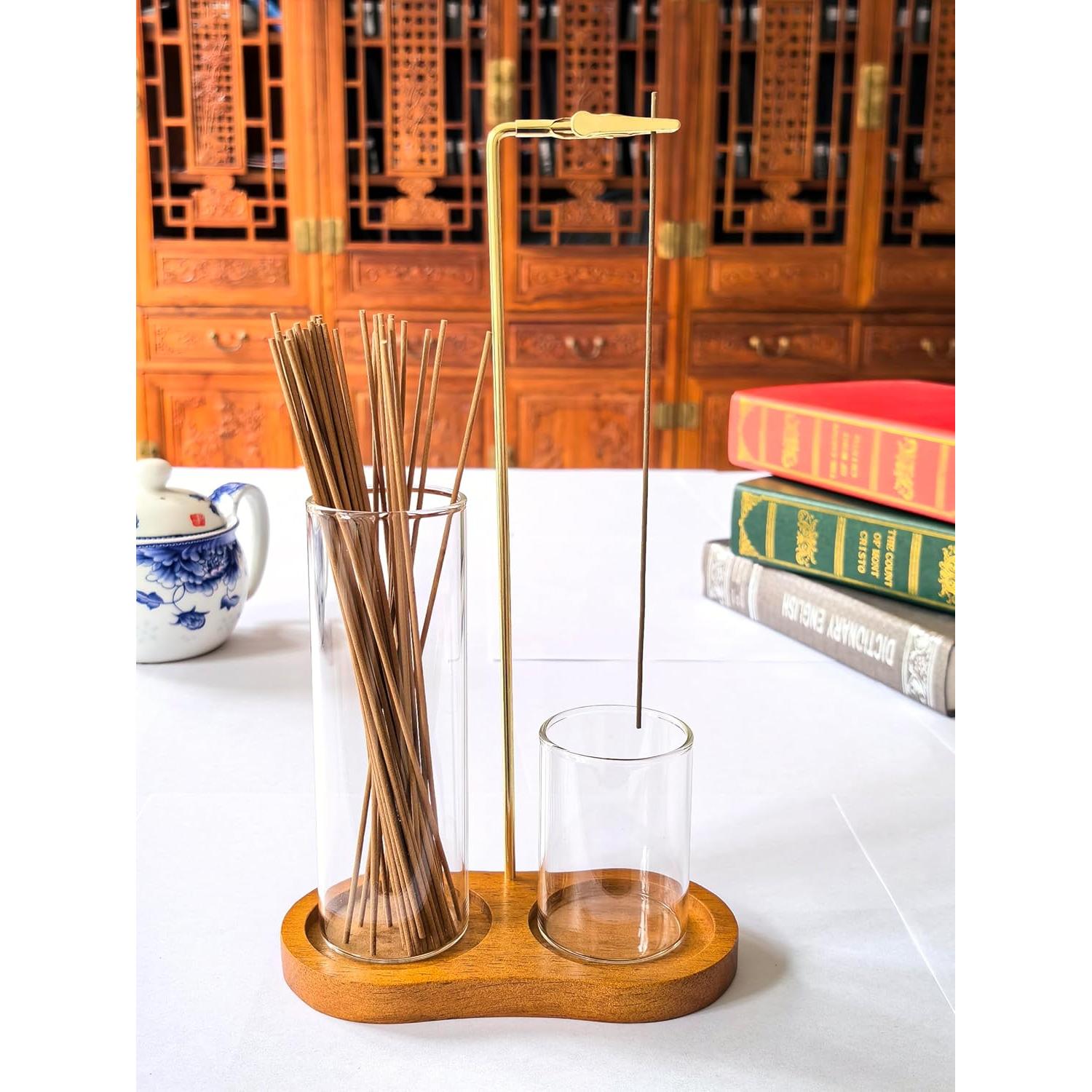 Soporte de Incienso LUSYMEO 2 en 1 con Recogedor de Cenizas