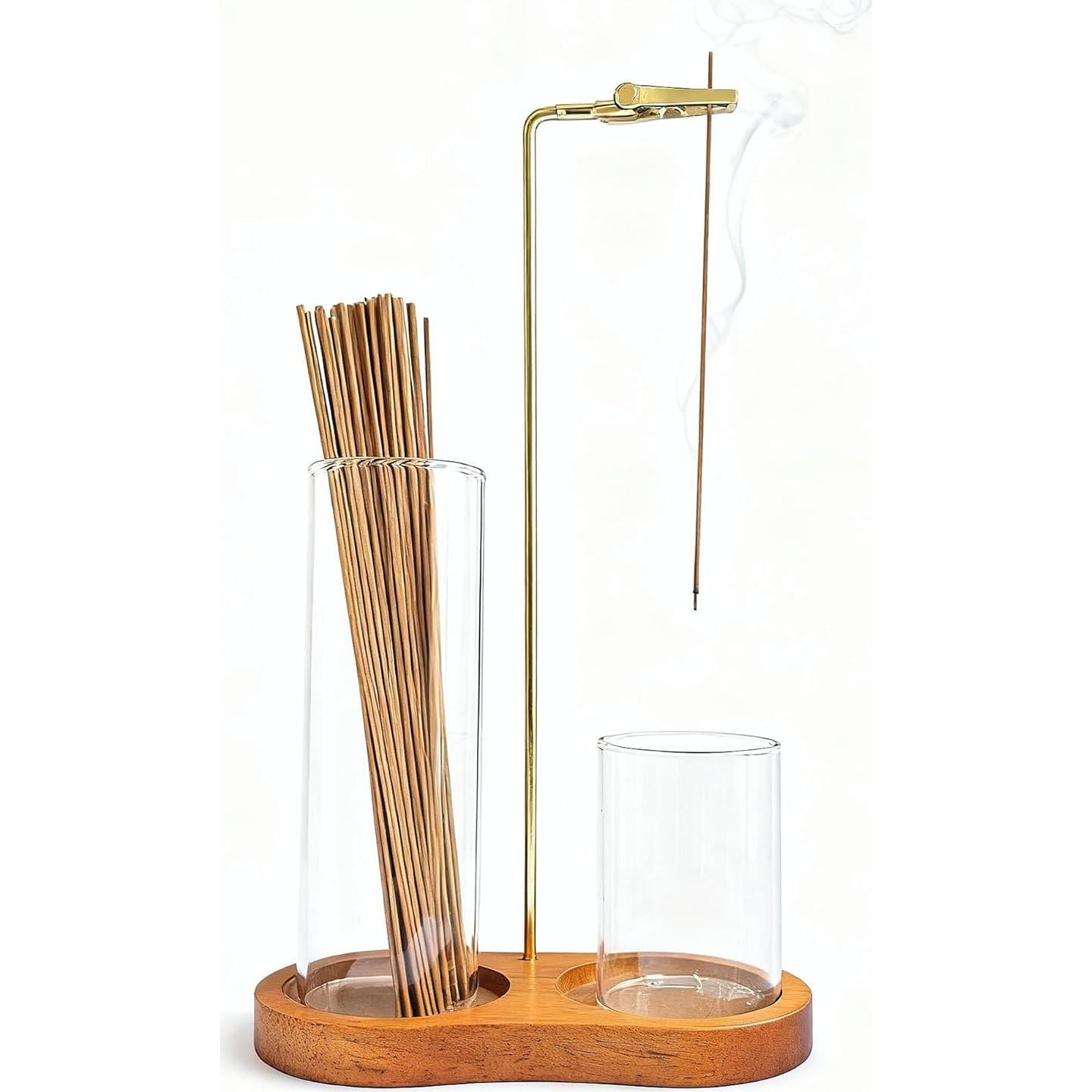 Soporte de Incienso LUSYMEO 2 en 1 con Recogedor de Cenizas