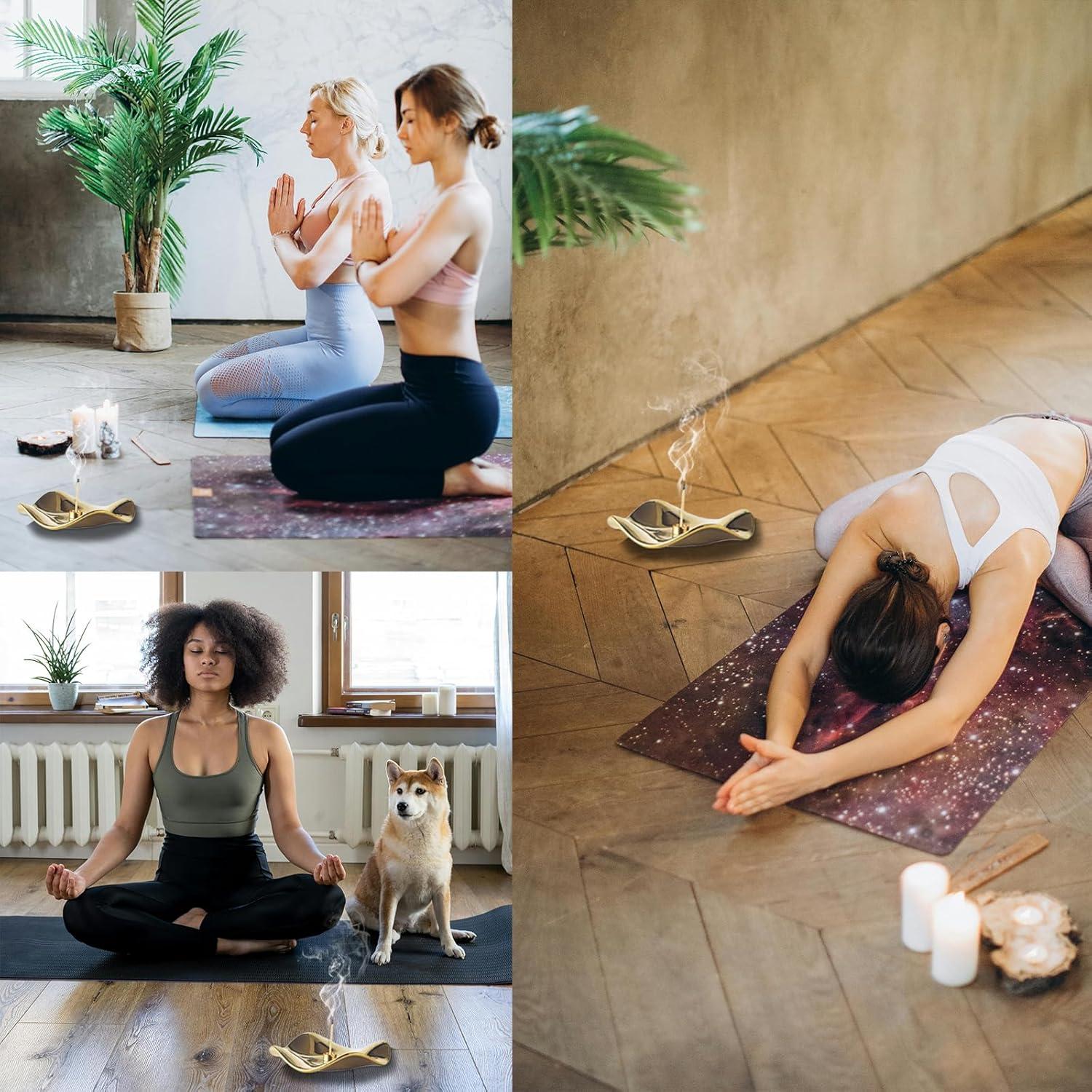 Quemador de Incienso Cerámica Huulmood Oro 17x17 cm