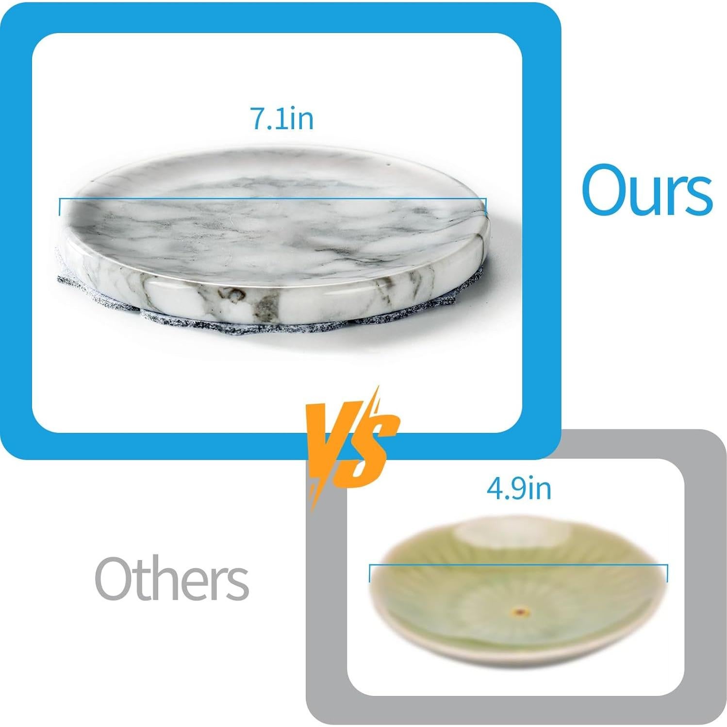 Soporte de Incienso de Mármol Ember Echo 18 cm Gris y Blanco