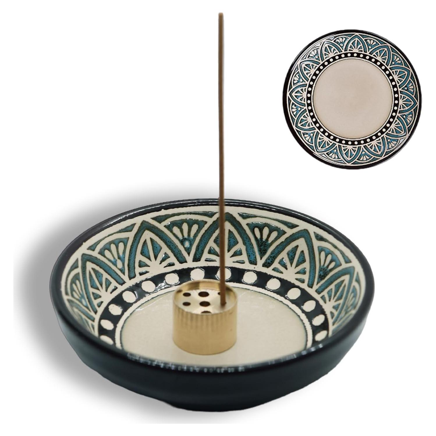 Soporte de Incienso de Cerámica PDDYIER Redondo 9.5cm