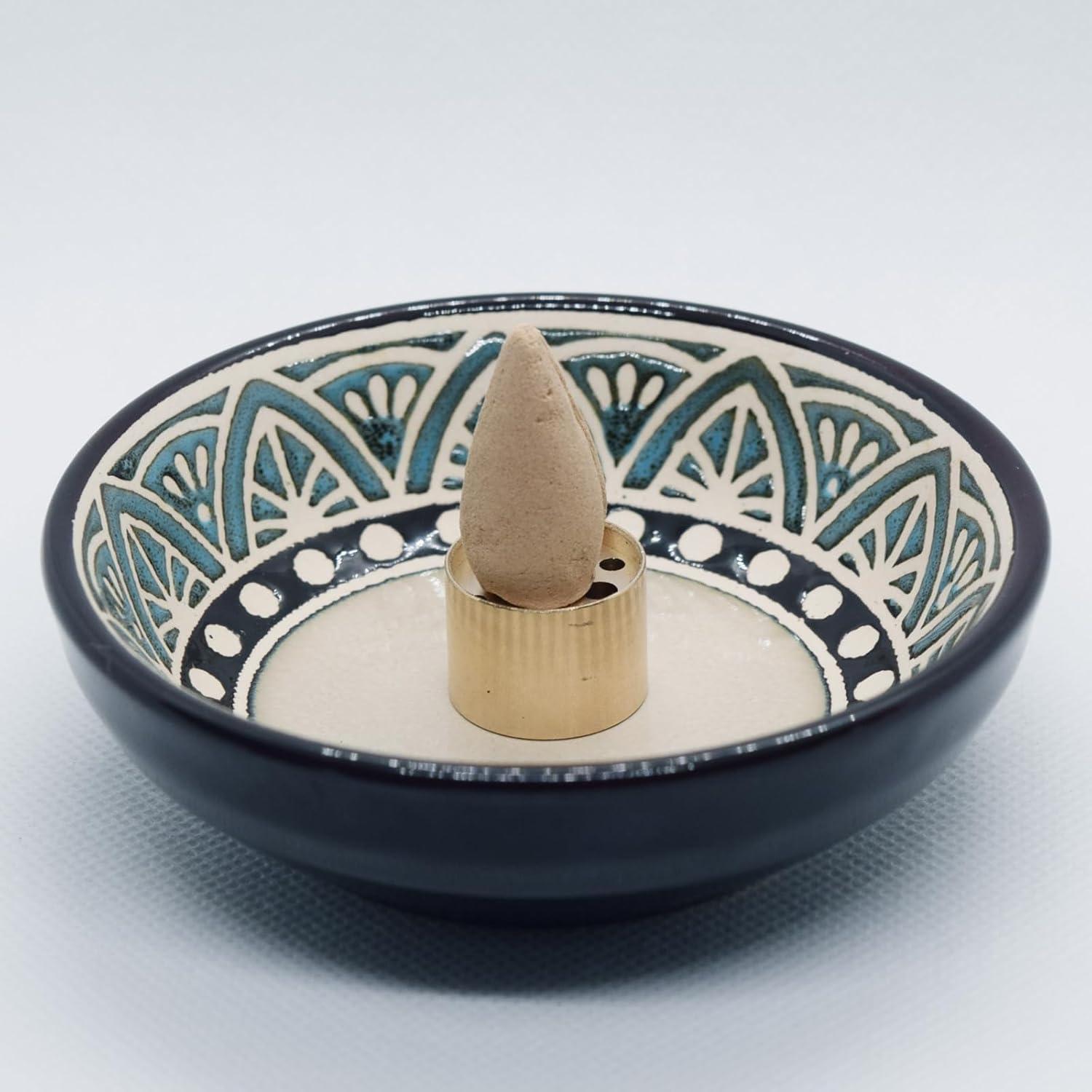 Soporte de Incienso de Cerámica PDDYIER Redondo 9.5cm