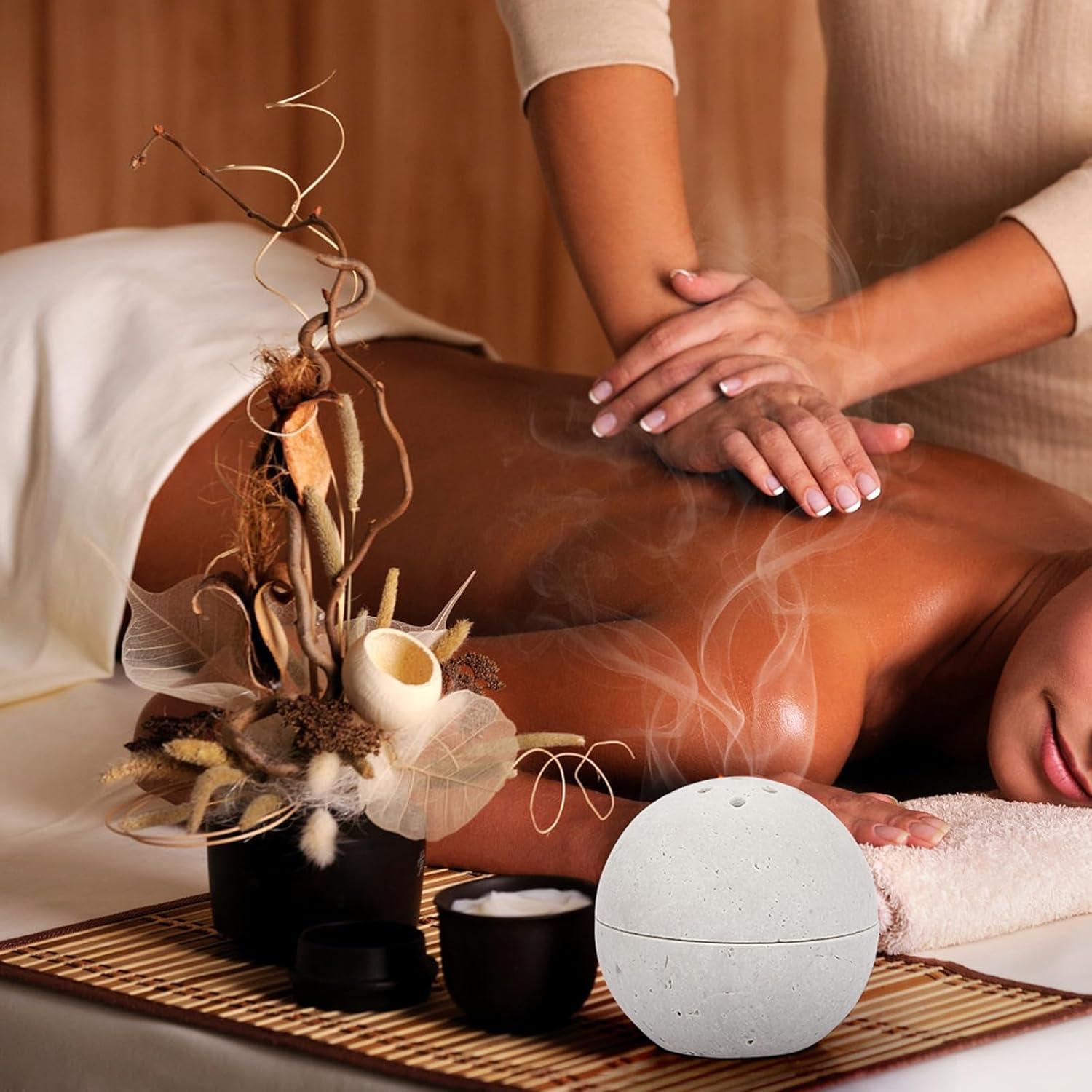 Soporte de Incienso ELLDOO de Travertino Gris 10.16cm