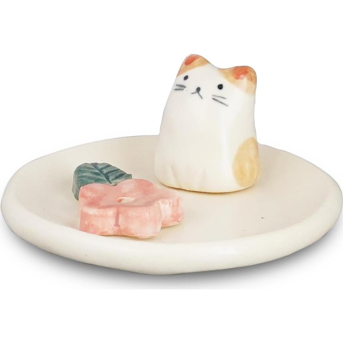 Soporte de Incienso Cerámica COTONOHA Gato de Flor Pequeña