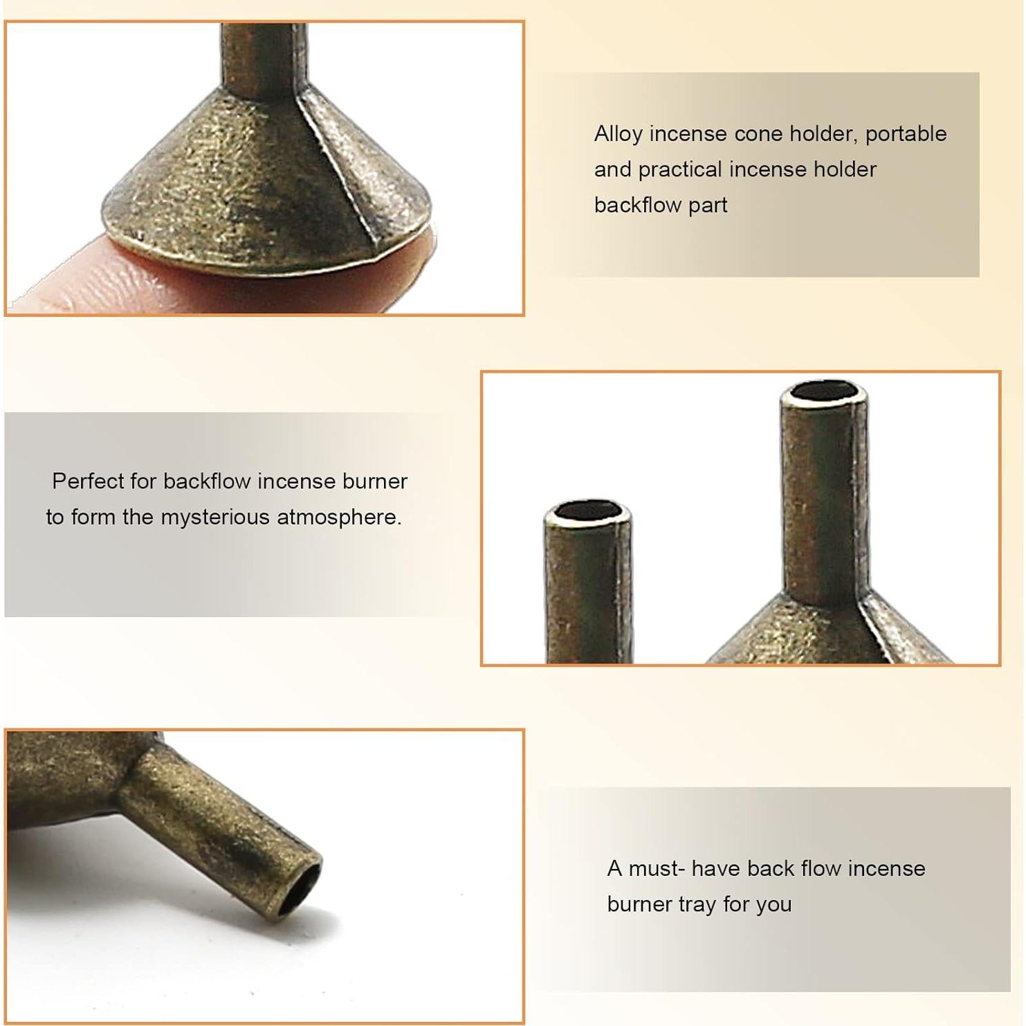 50 Bandejas de Incienso de Metal EATAKWARD Doradas 2.08cm