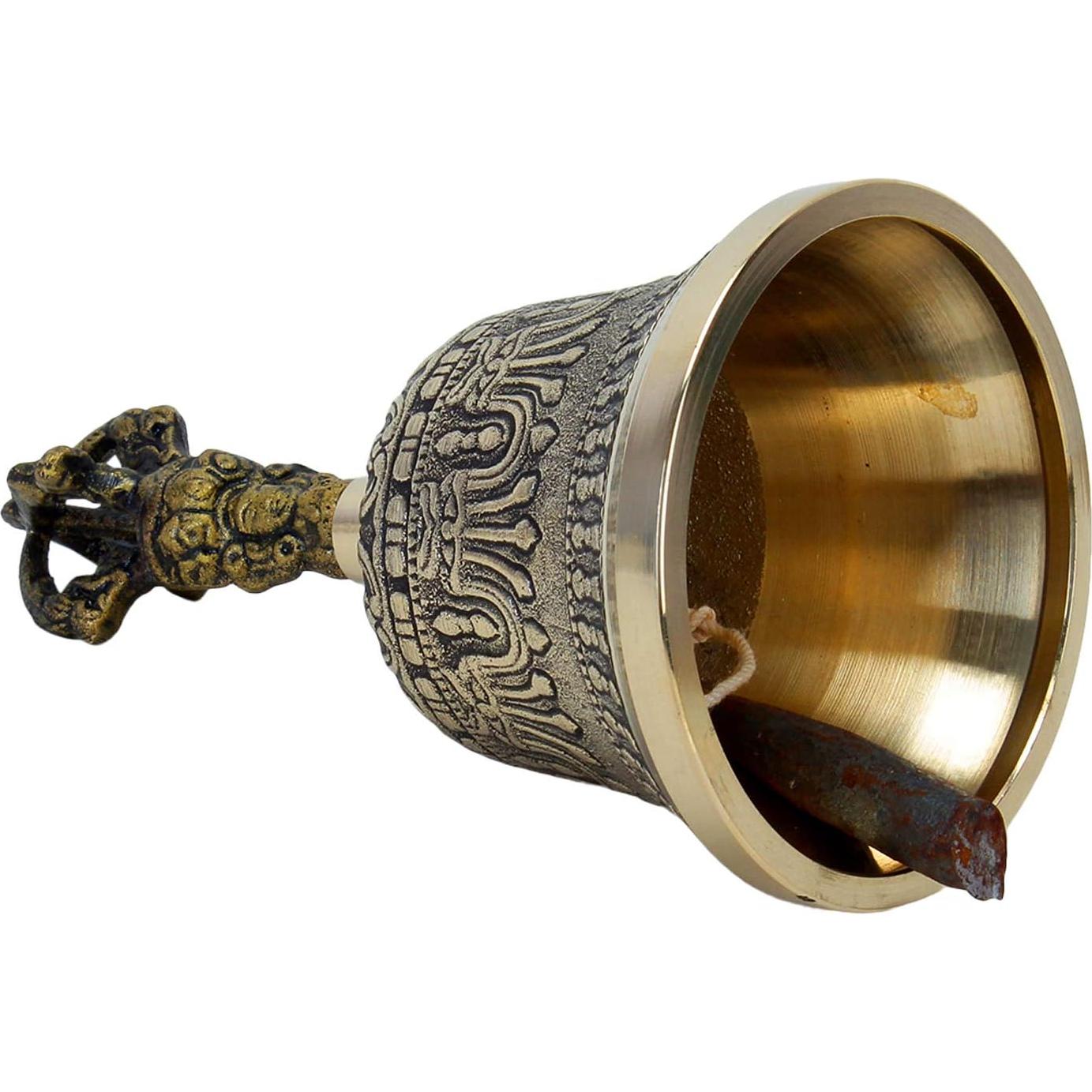 Campana de Mano Tibetana Dorje 15.24 cm - Latón y Bronce