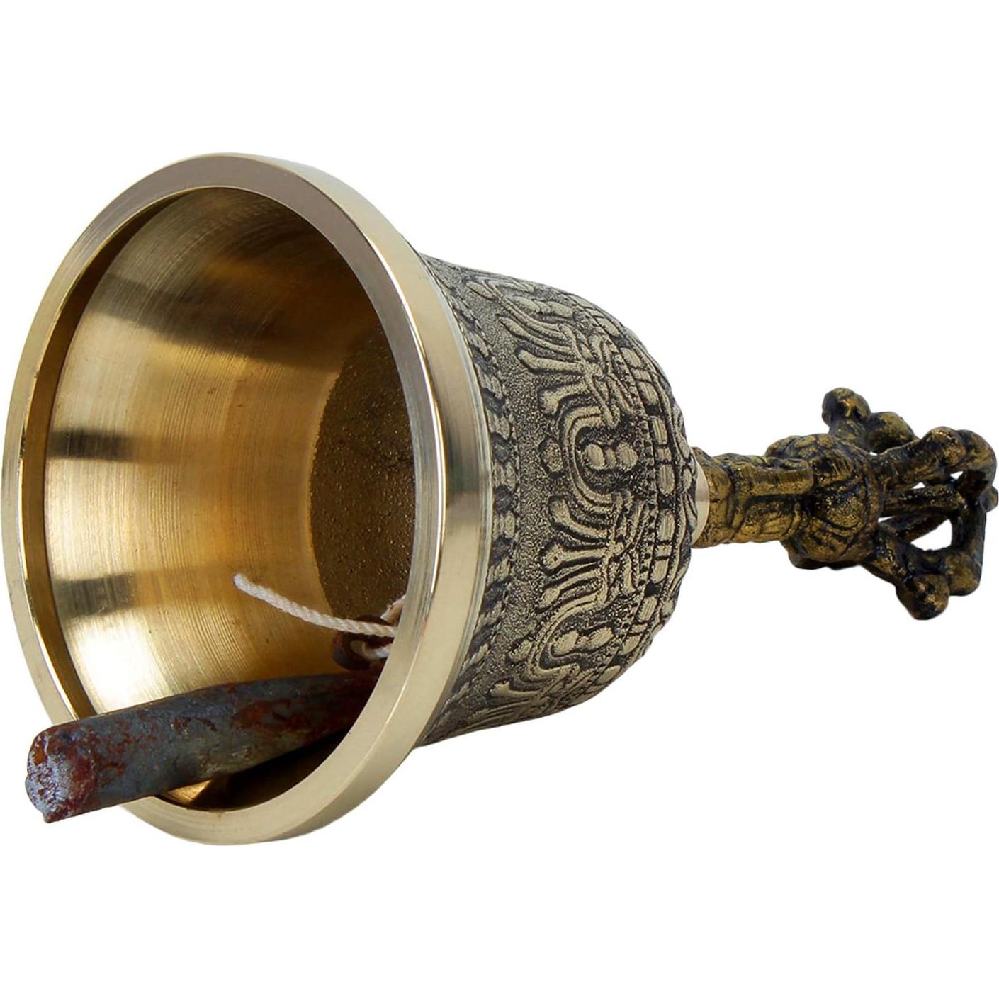 Campana de Mano Tibetana Dorje 15.24 cm - Latón y Bronce