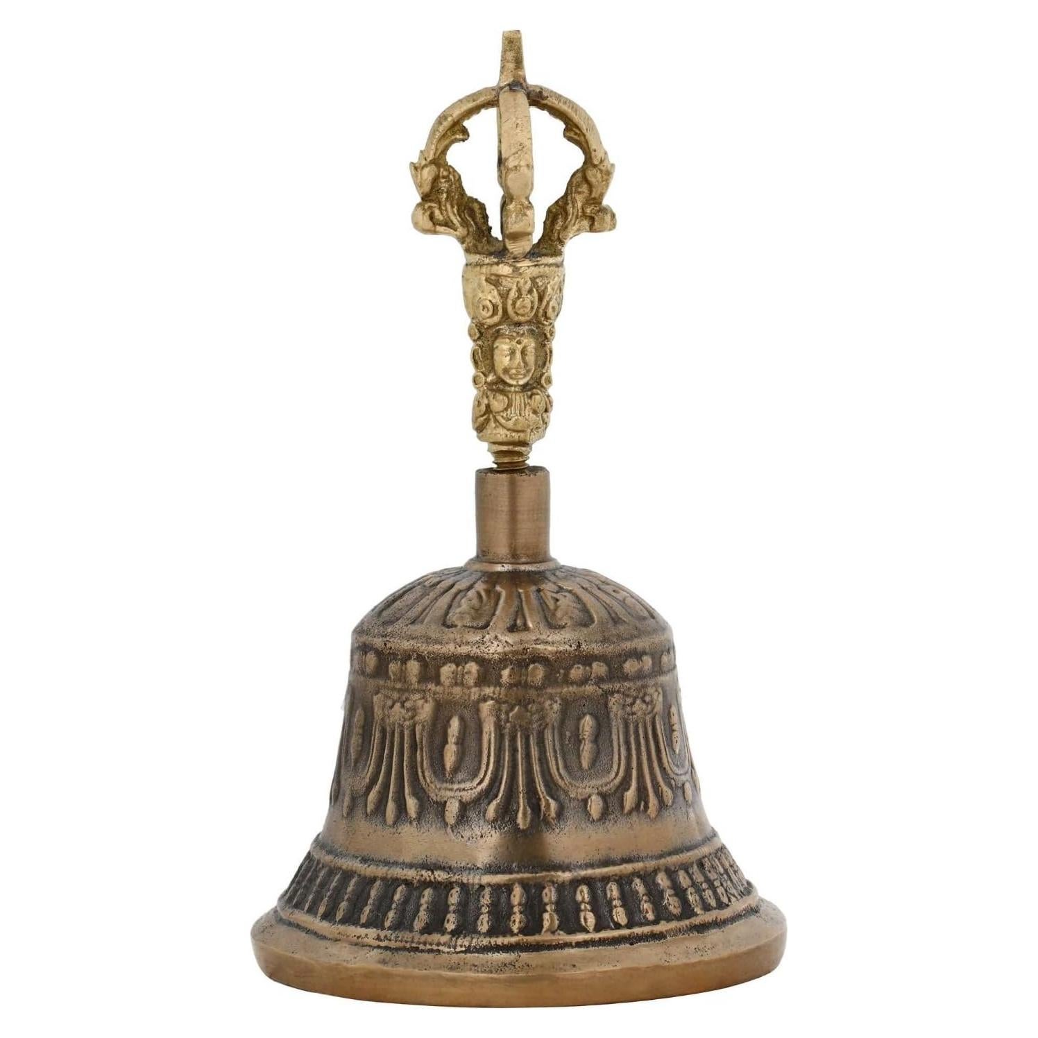 Campana de Mano Tibetana Zap Impex® 15.24 cm Latón para Meditación
