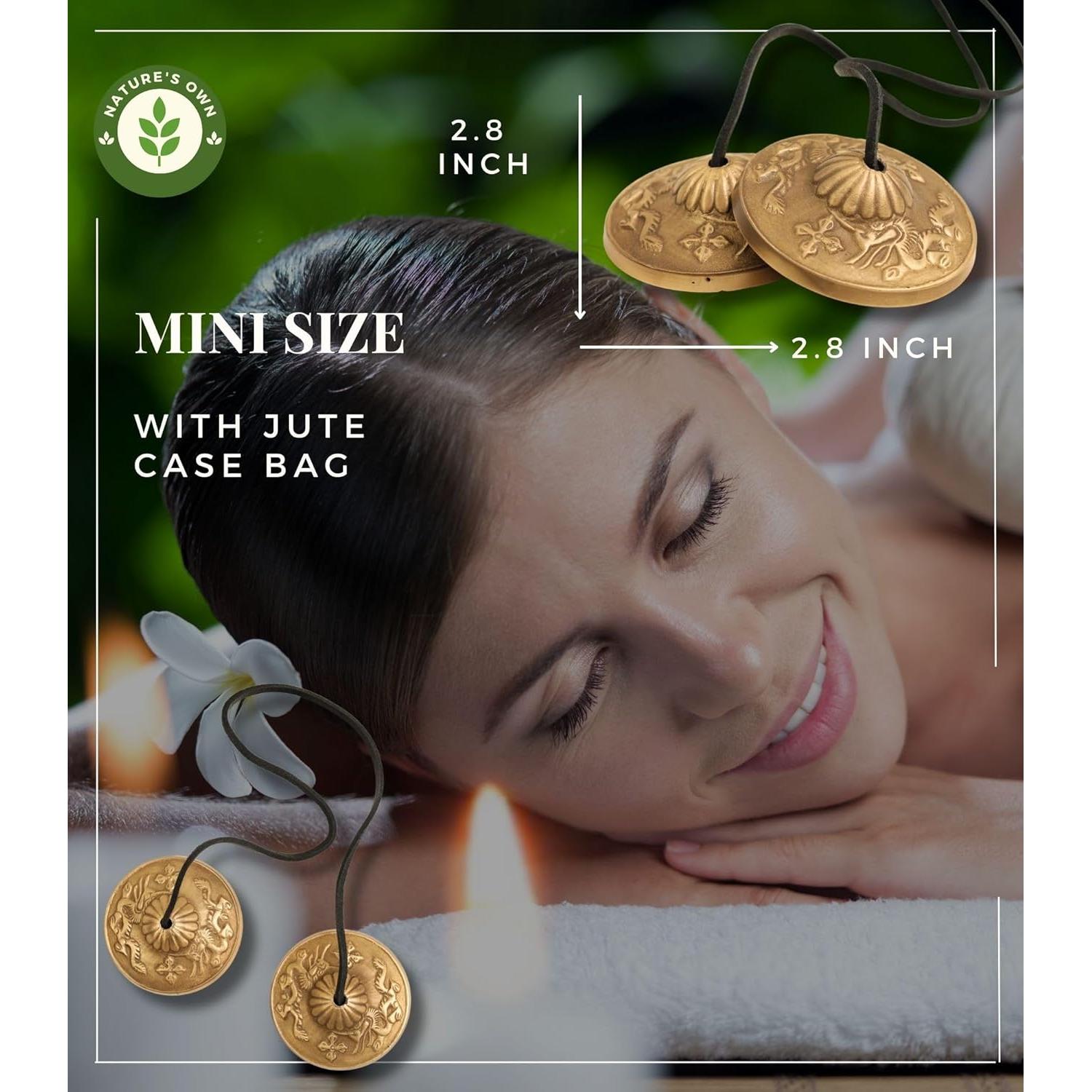 Címbalos Tingsha Tibetanos Nature's Own 6.3 cm para Meditación