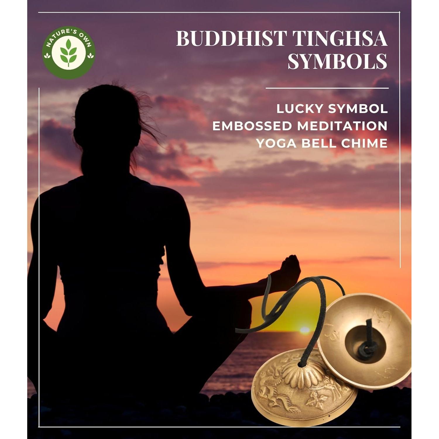 Címbalos Tingsha Tibetanos Nature's Own 6.3 cm para Meditación