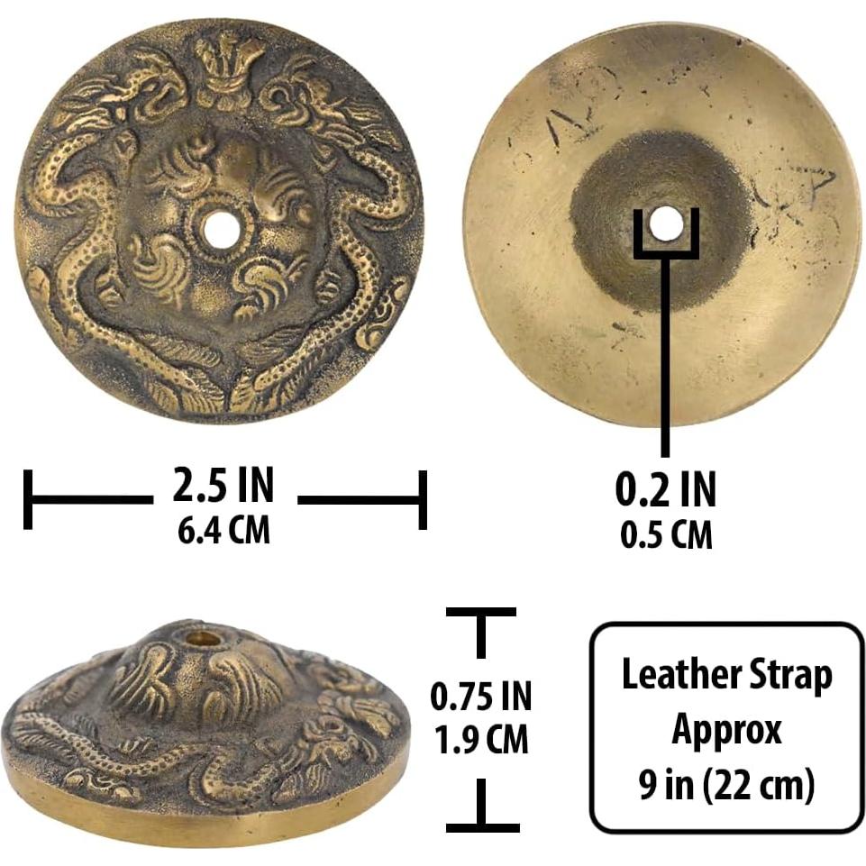 Campanas Tingsha Tibetanas Mandala Crafts 2.5" Dragón