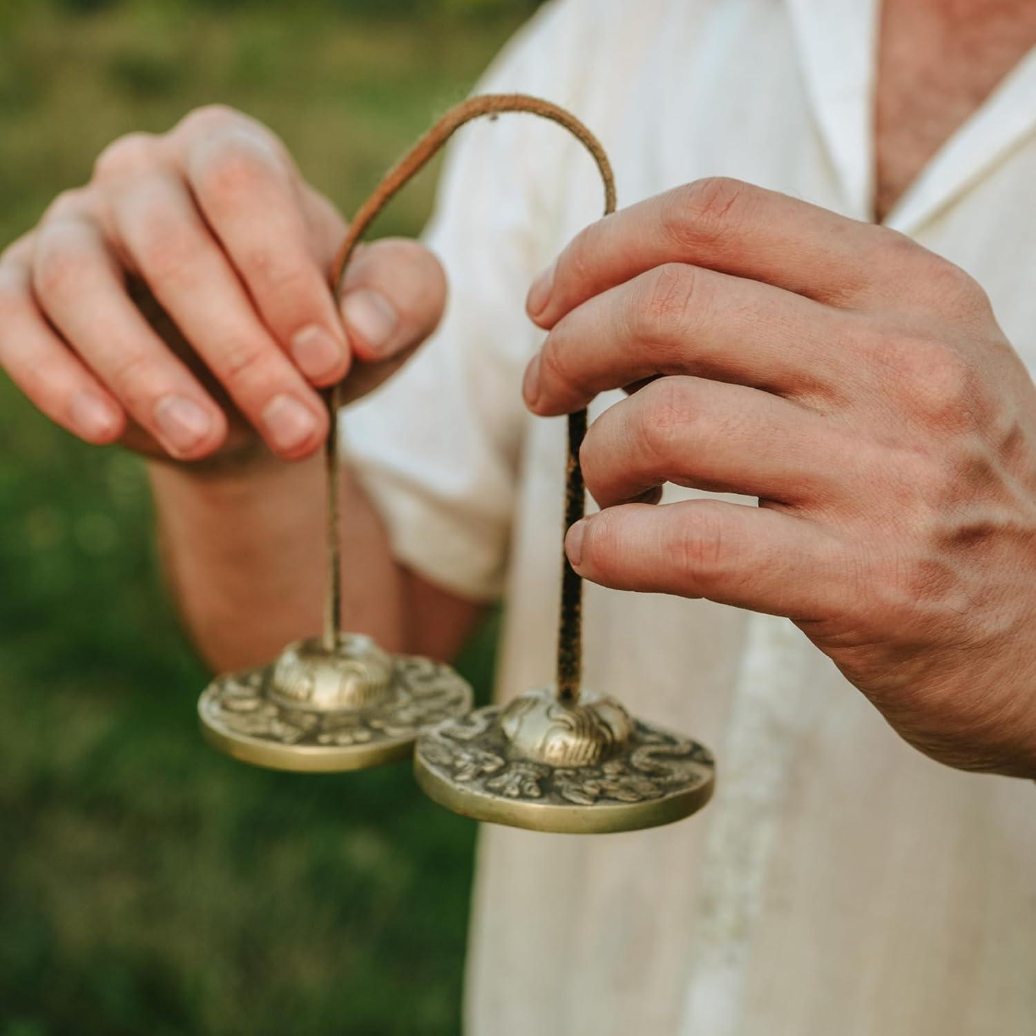 Campanas Tingsha Tibetanas Mandala Crafts 2.5" Dragón